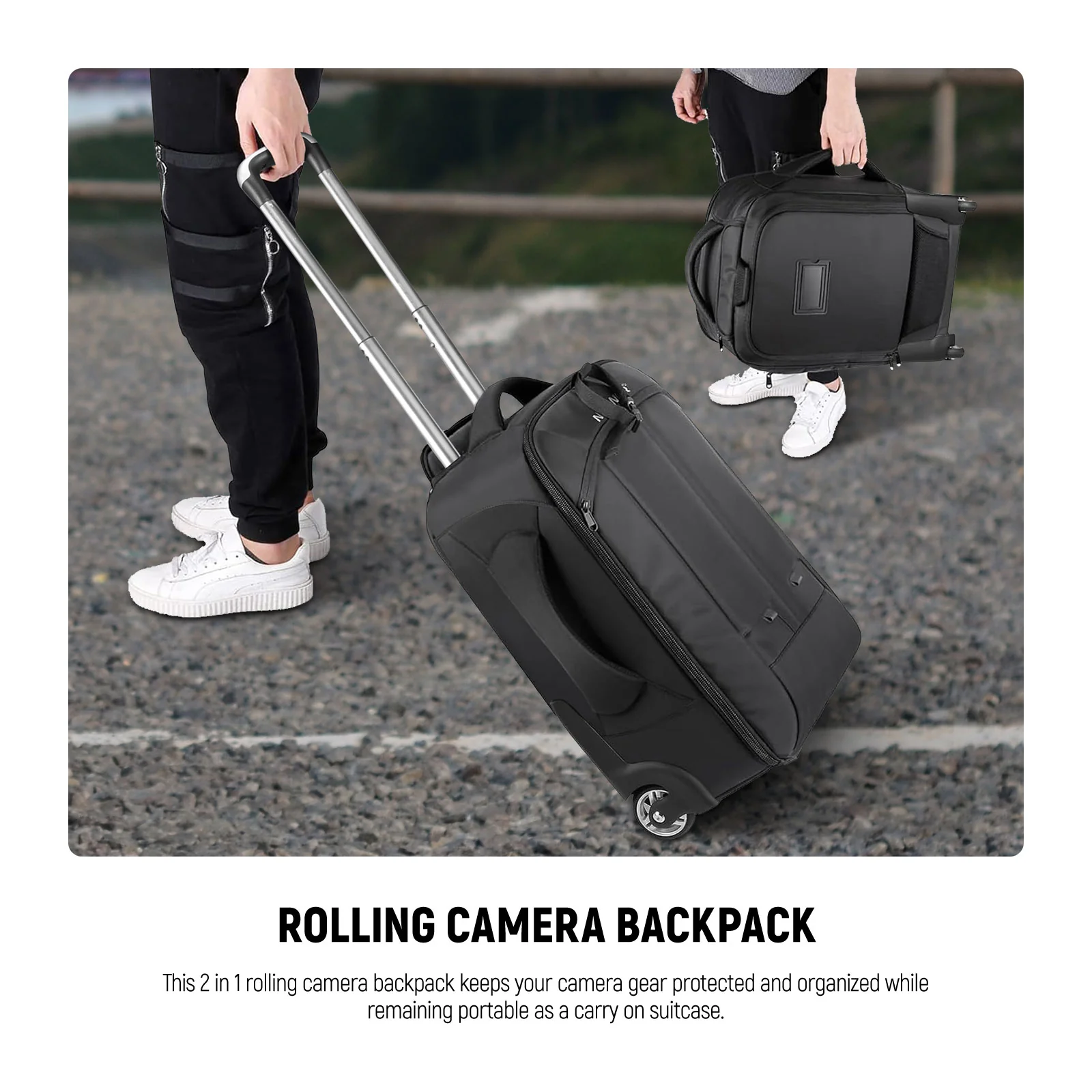 NEEWER 22"x14"x10" 2-in-1 Trolley Backpack - Image 4