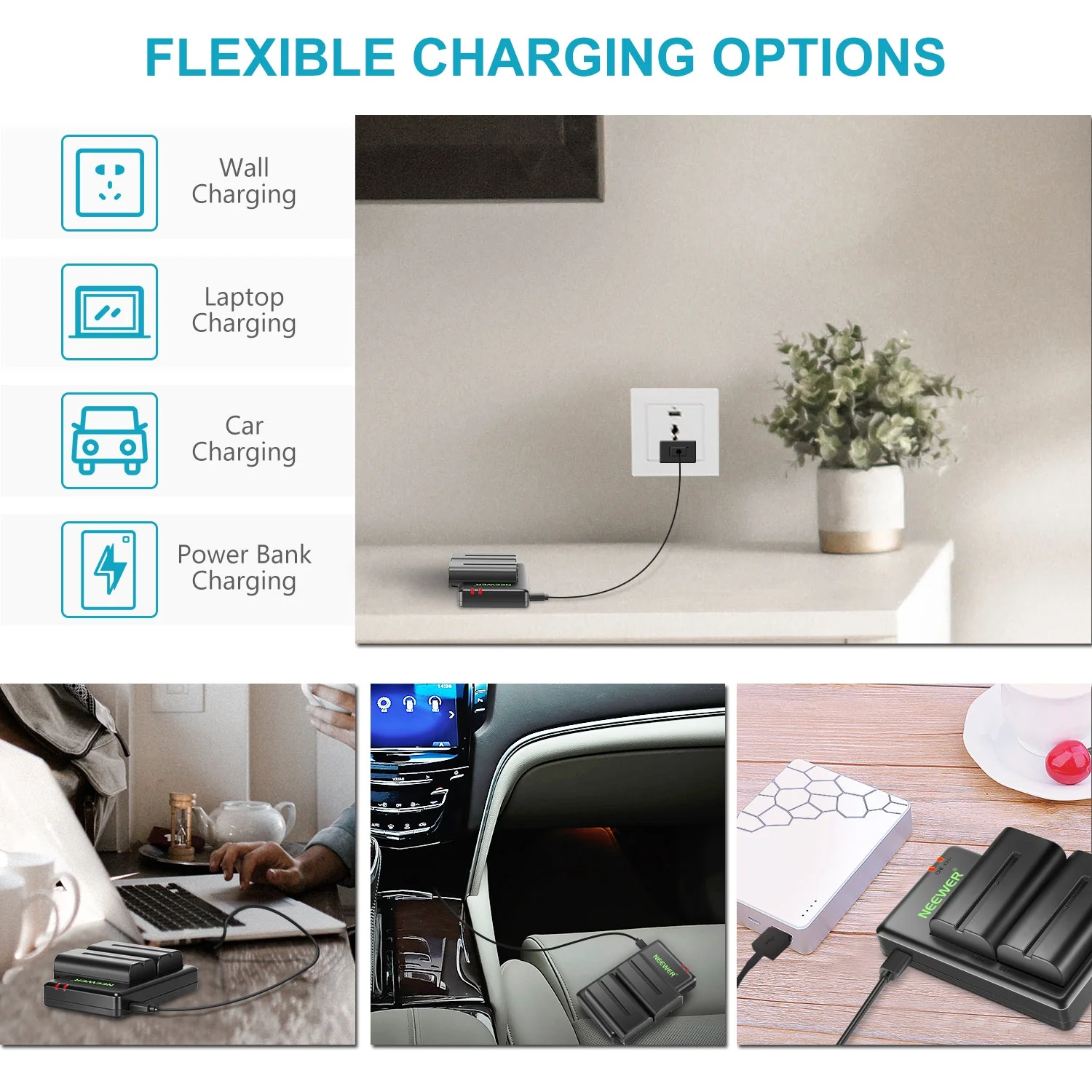 NEEWER NP-F550 Battery Charger Set for Sony - Image 5