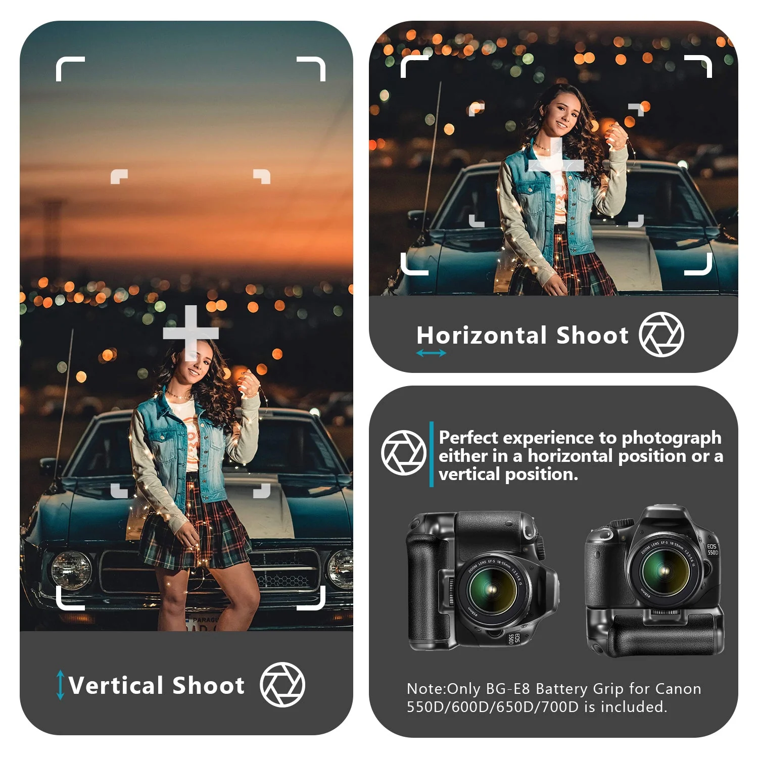 NEEWER BG-E8 Replacement Battery Grip for Canon EOS 550D/600D/650D/700D Rebel T2i/T3i/T4i/T5i - Image 5