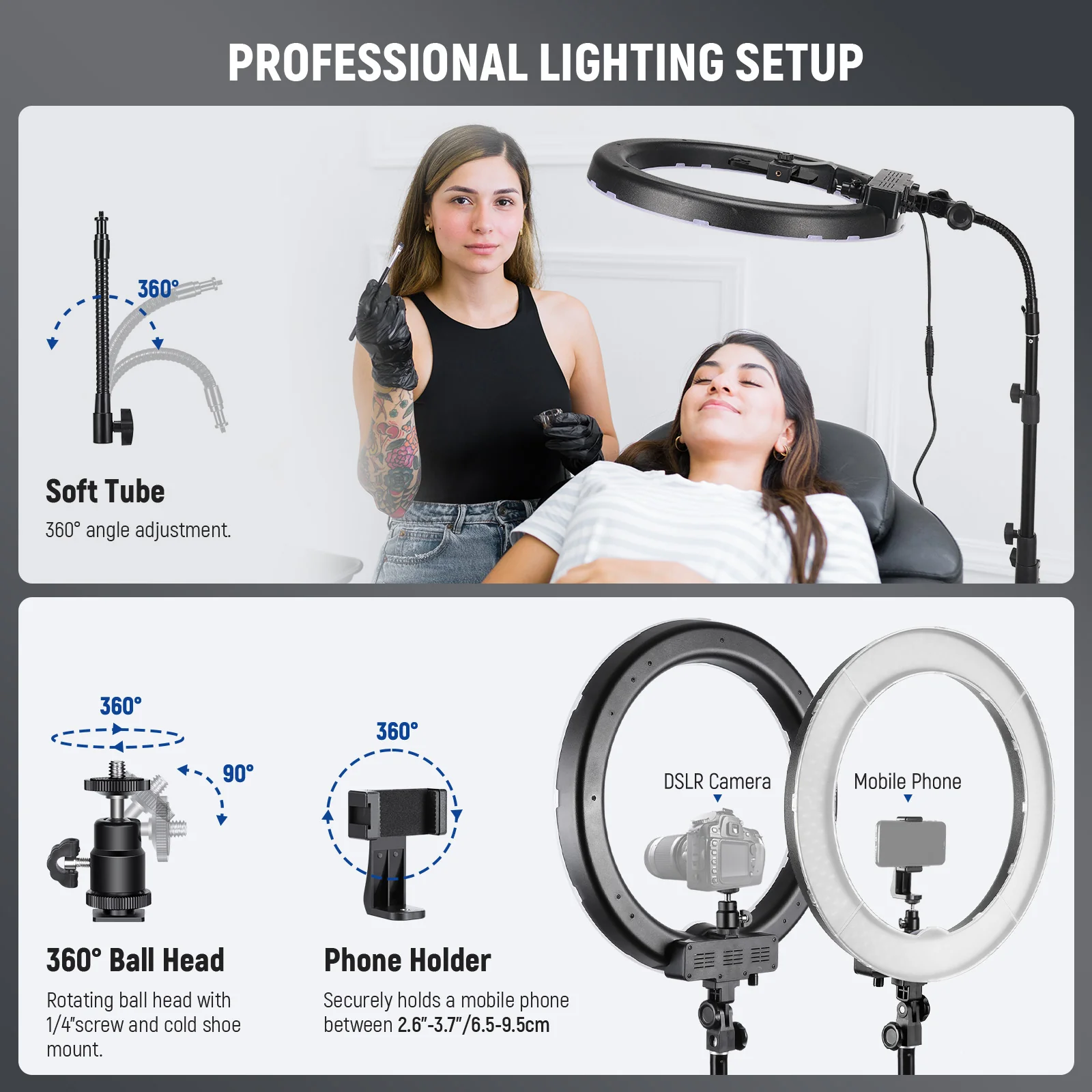 NEEWER RL-18 18 Inch LED Ring Light Kit - Image 6