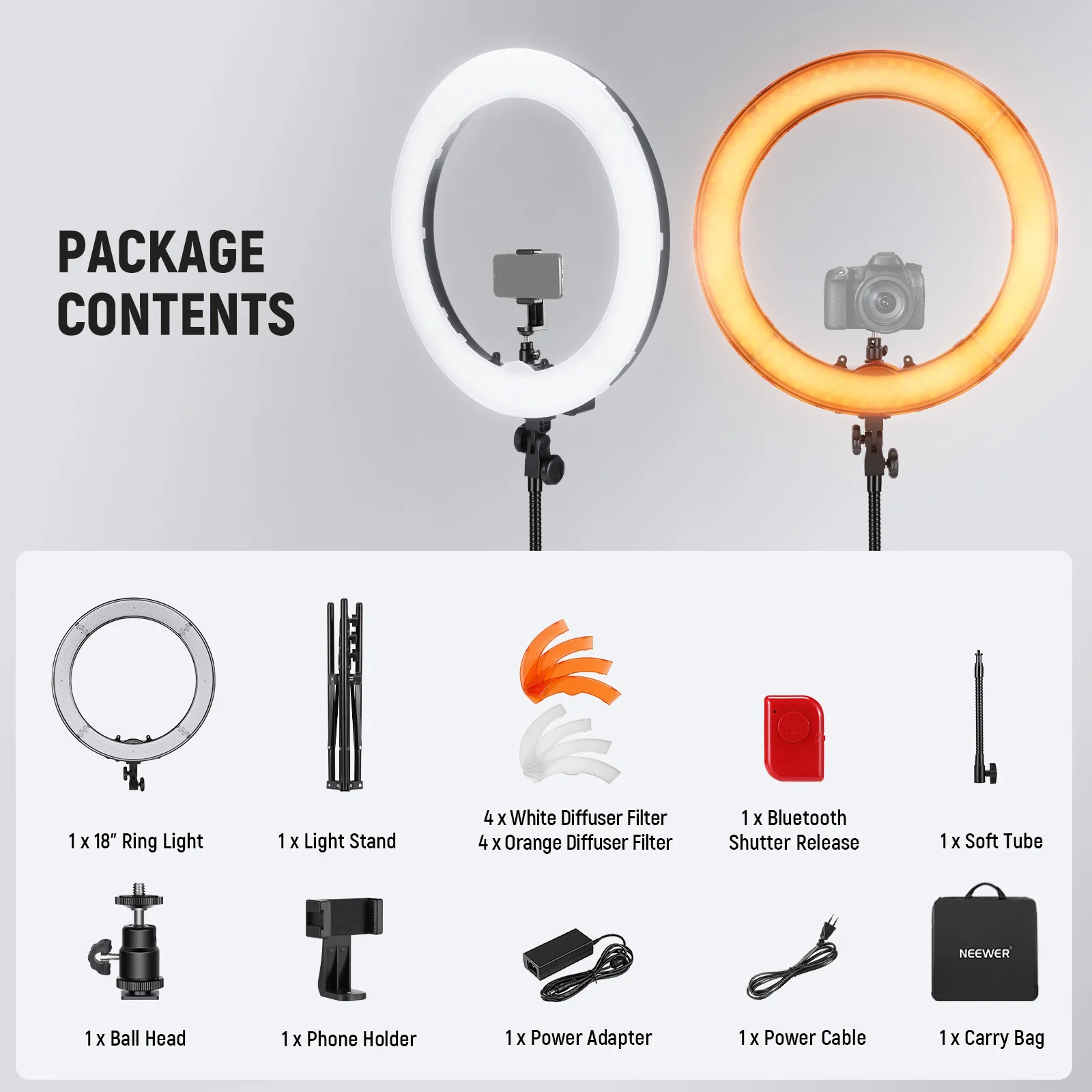 NEEWER RL-18 18 Inch LED Ring Light Kit - Image 9