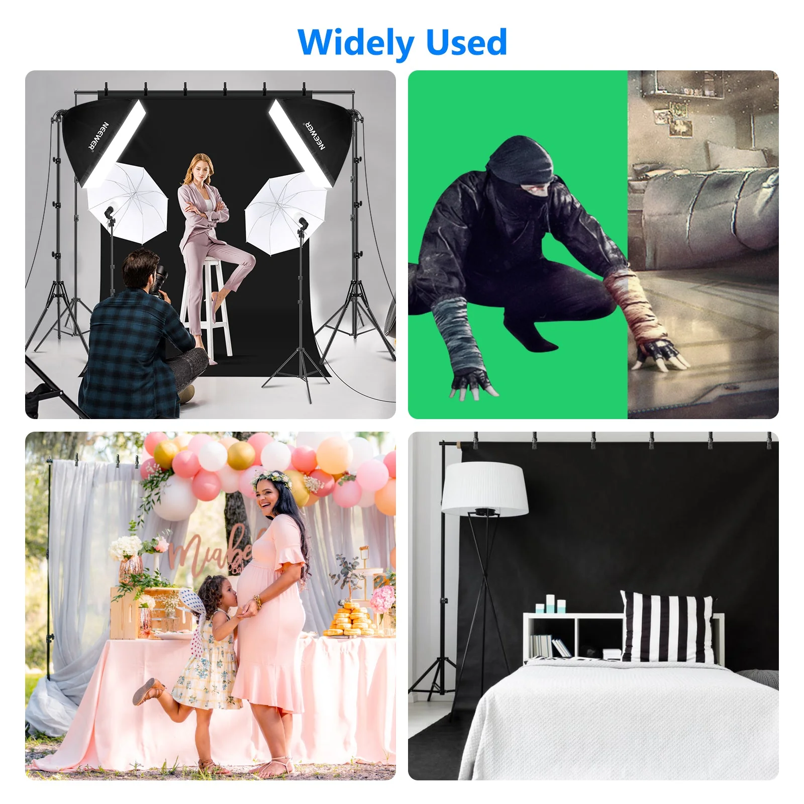 NEEWER NK100 2.6x3M Background Support System Lighting Kit - Image 3