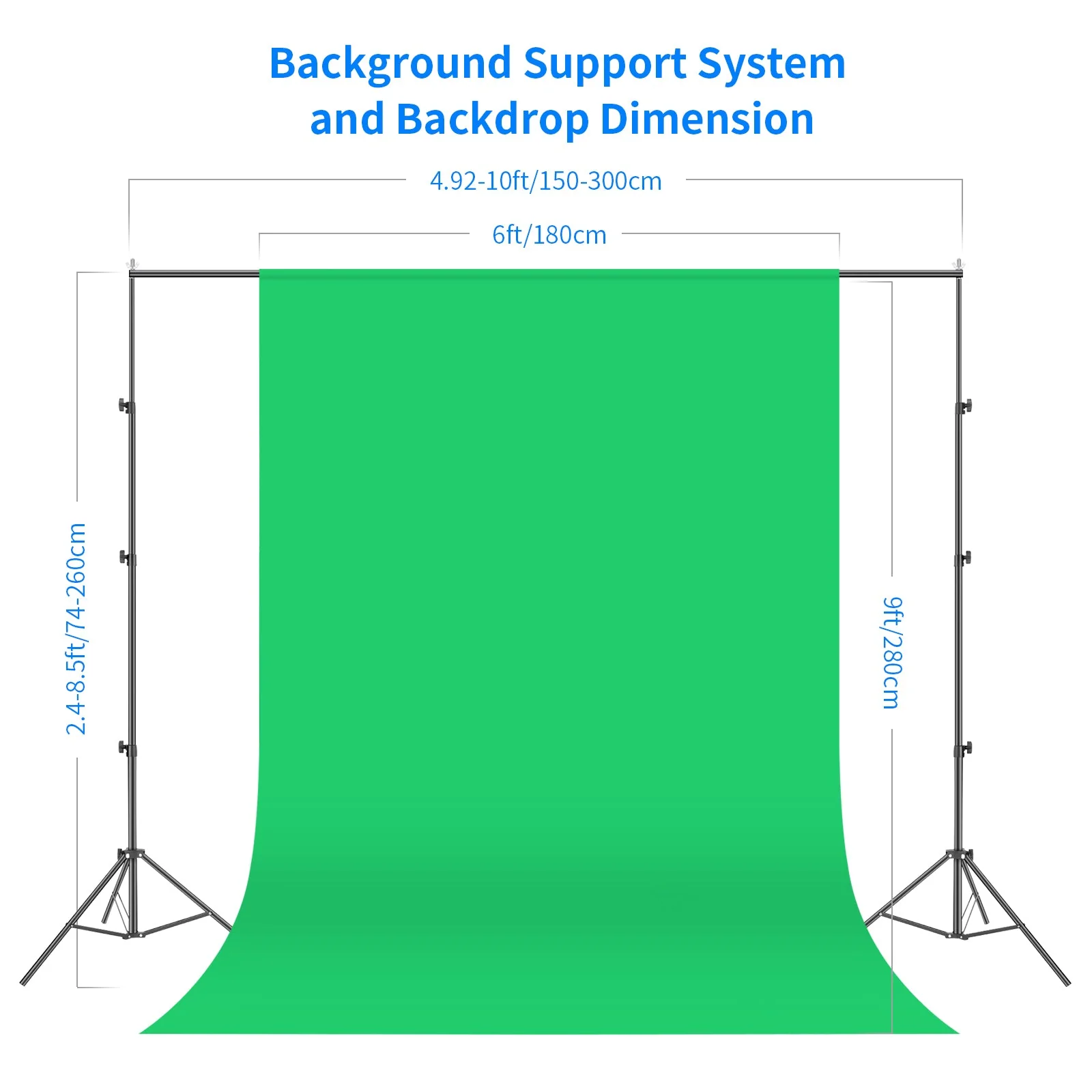 NEEWER NK100 2.6x3M Background Support System Lighting Kit - Image 4