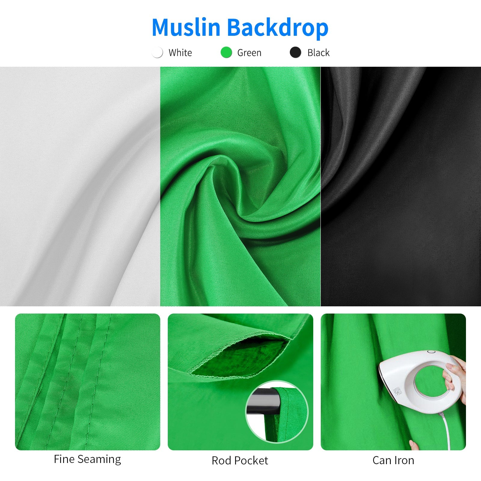 NEEWER NK100 2.6x3M Background Support System Lighting Kit - Image 5