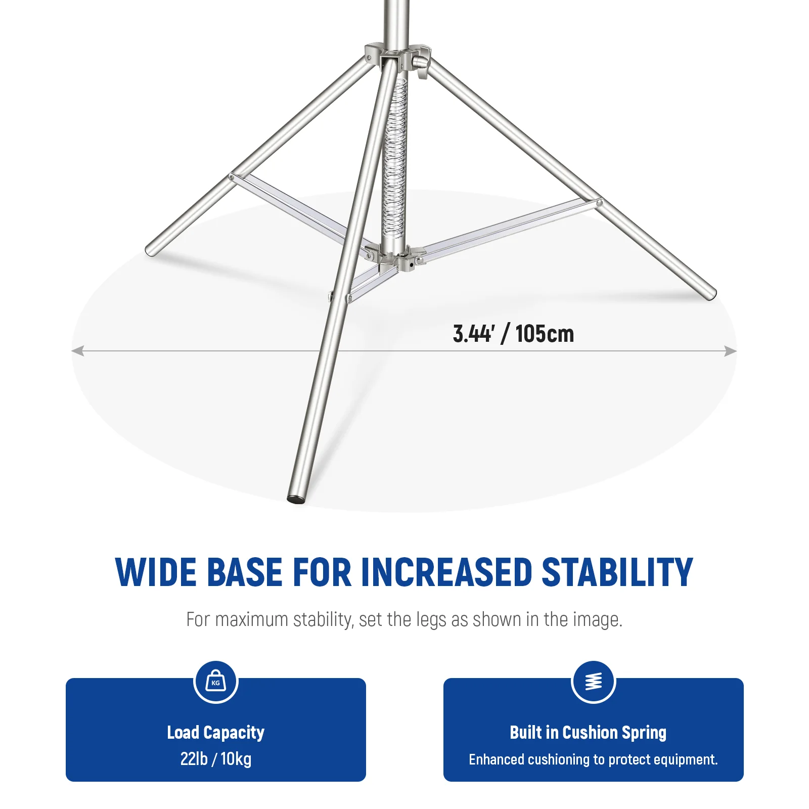 NEEWER 2 Pack Stainless Steel Heavy Duty Light Stand - Image 12