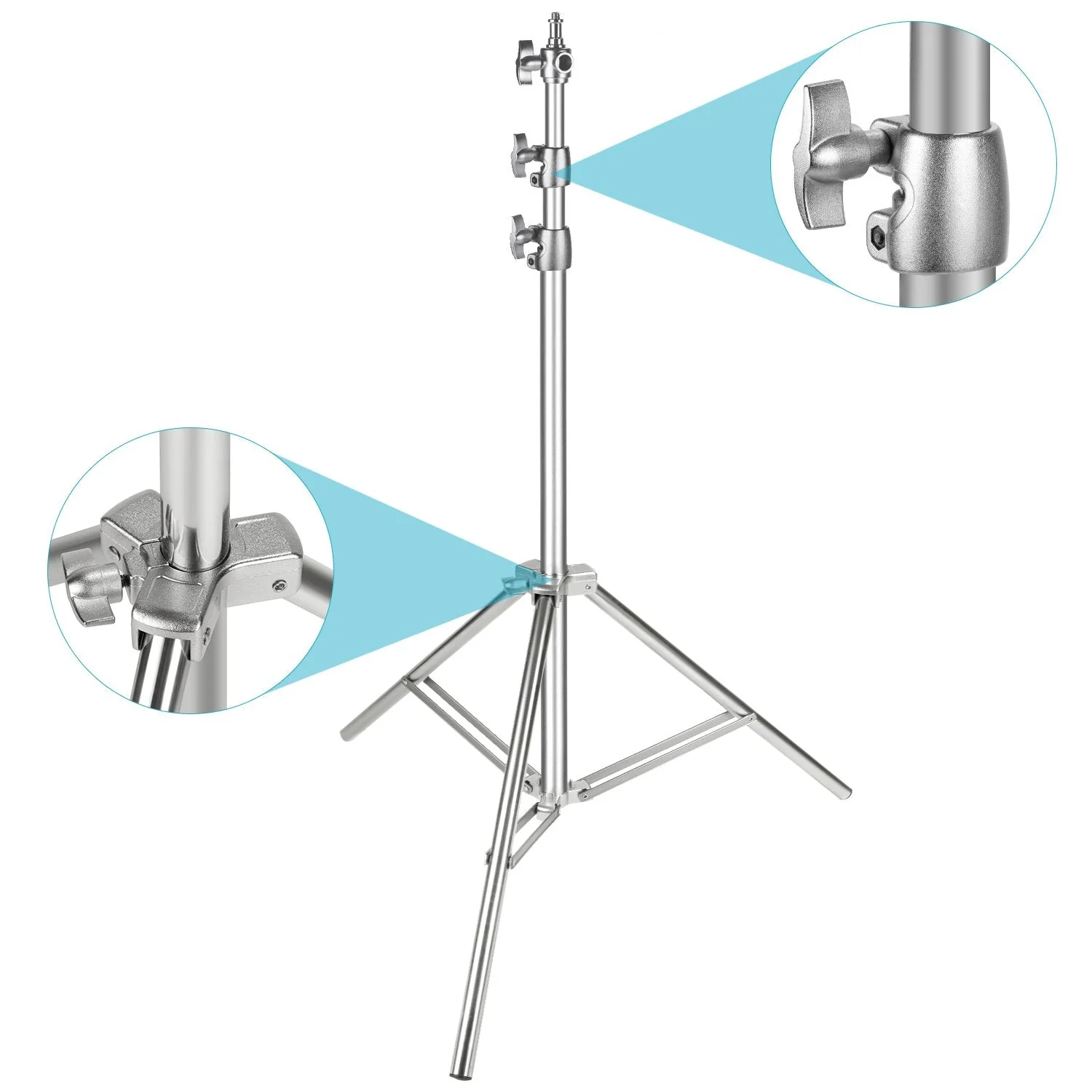 NEEWER 2 Pack Stainless Steel Heavy Duty Light Stand - Image 3