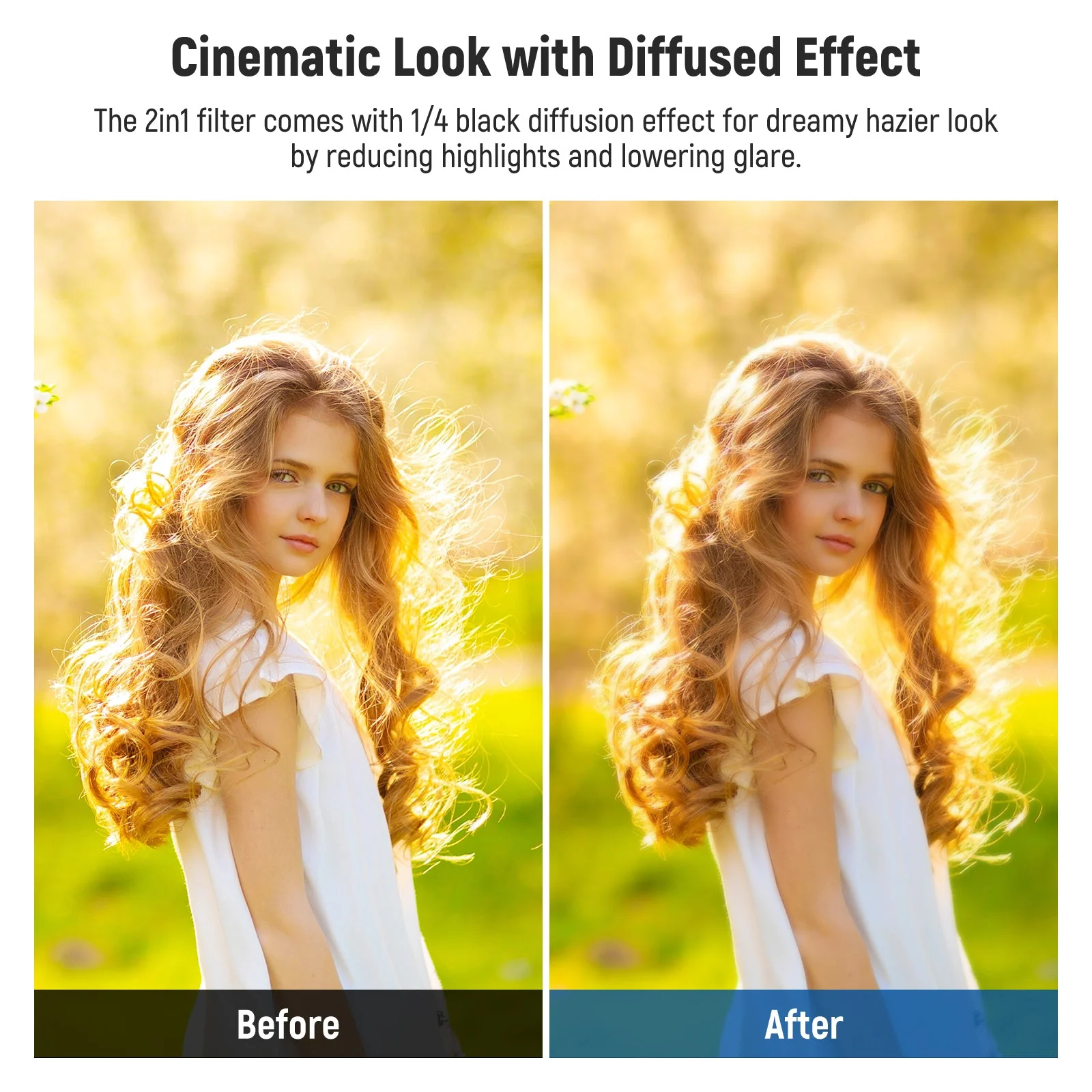 NEEWER 2 in 1 Black Diffusion 1/4 Effect with ND2-ND32 Variable ND Filter - Image 4