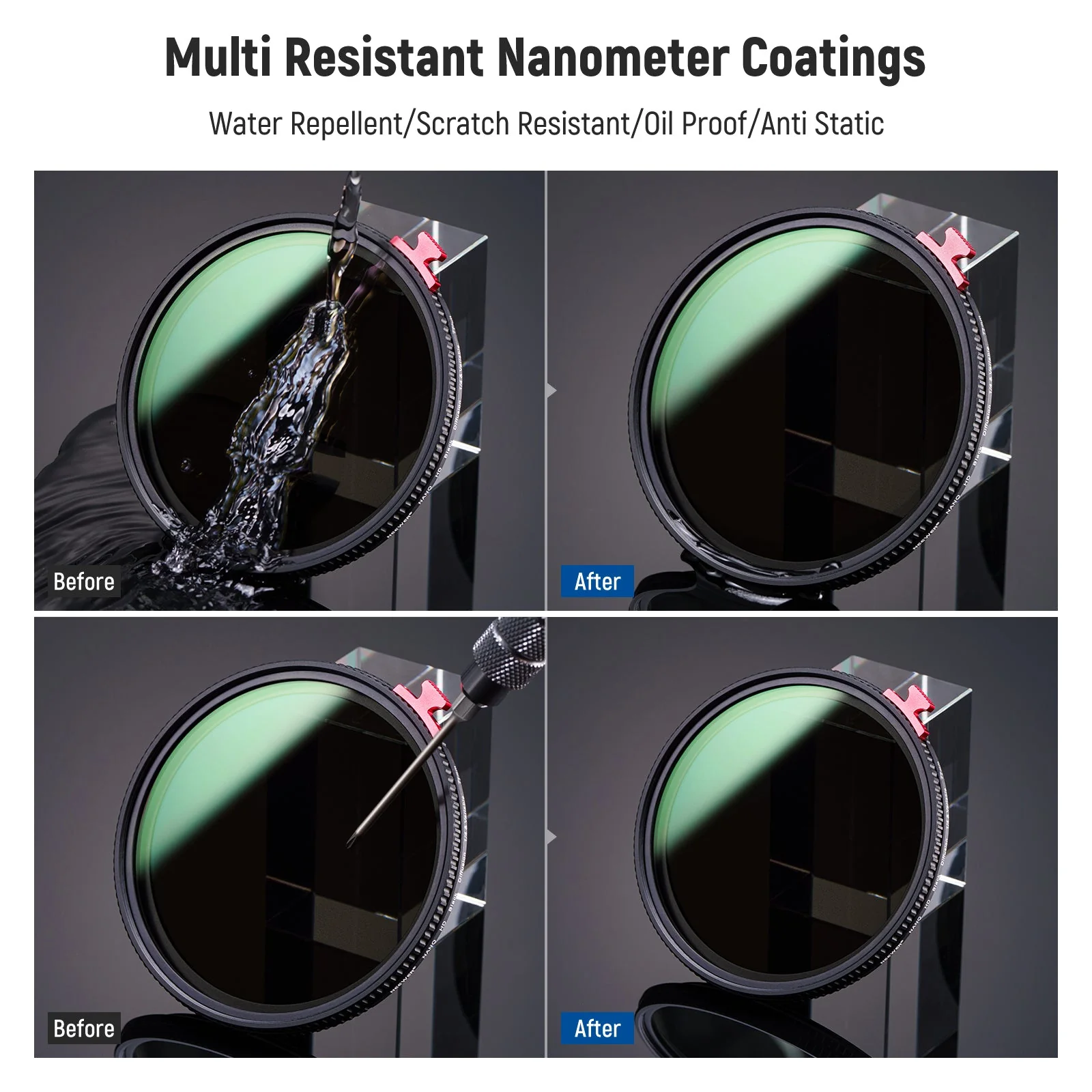 NEEWER 2 in 1 Black Diffusion 1/4 Effect with ND2-ND32 Variable ND Filter - Image 9