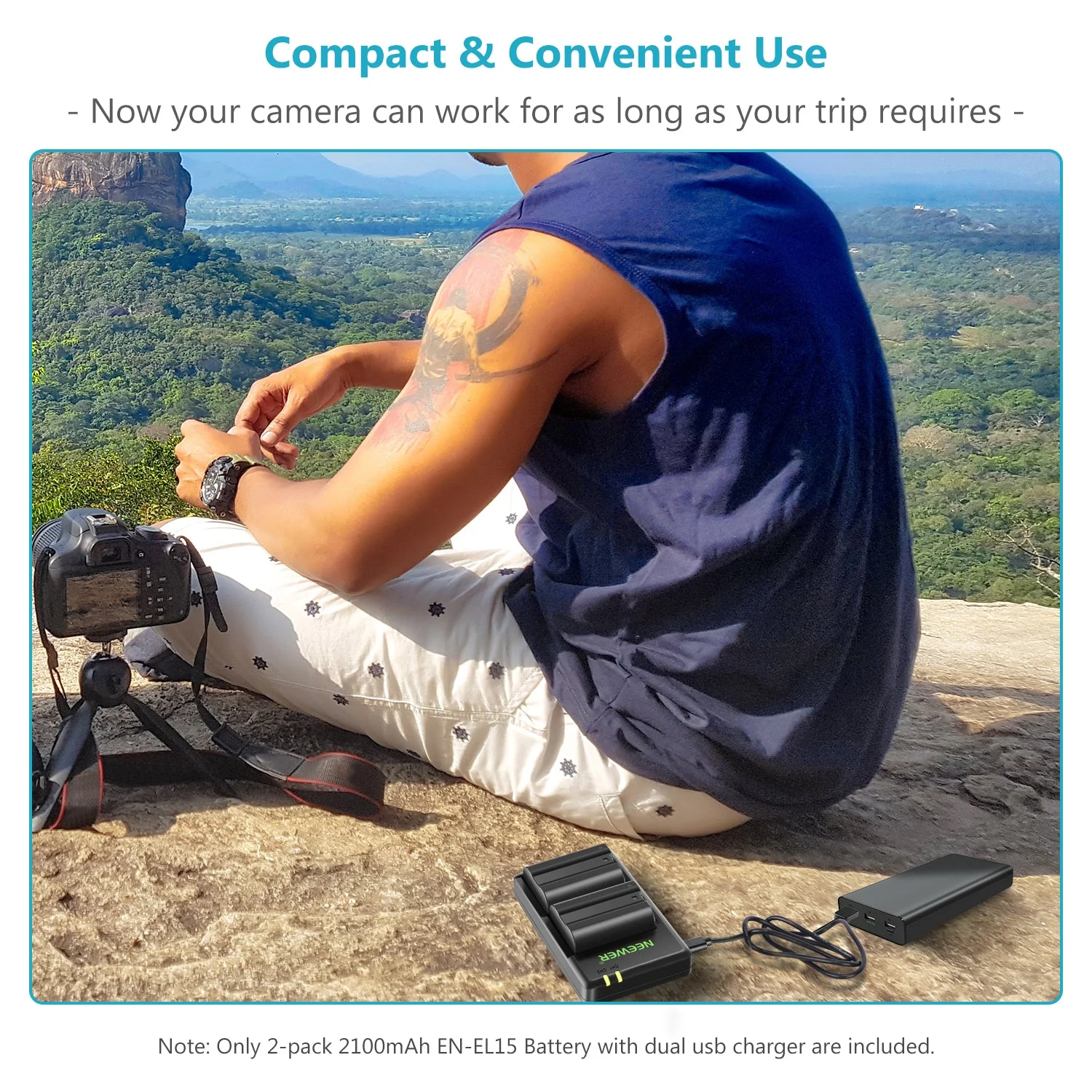 NEEWER 2-Pack EN-EL15 Battery Charger Set for Nikon - Image 7