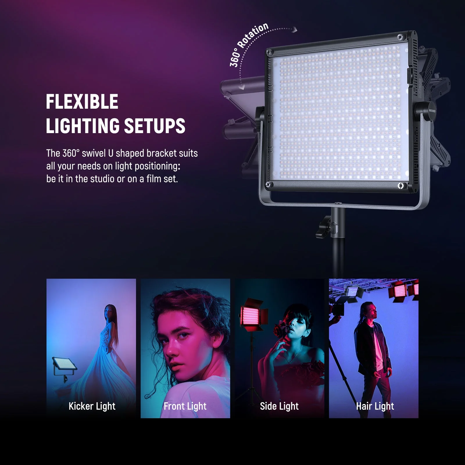 NEEWER 2 Pack RGB1200 LED Video Light - Image 8