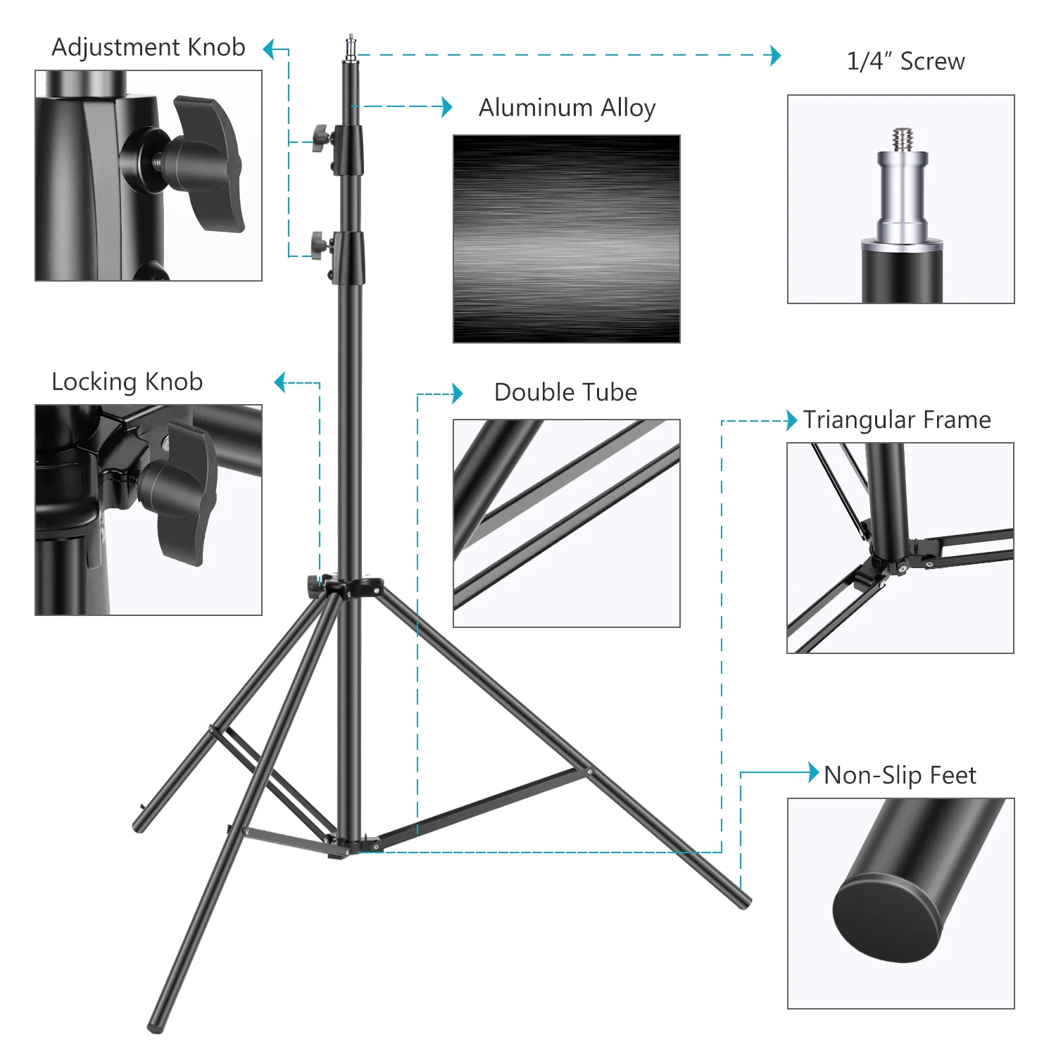 NEEWER ST-300SB 2 Pack 300cm Light Stand Kit - Image 3