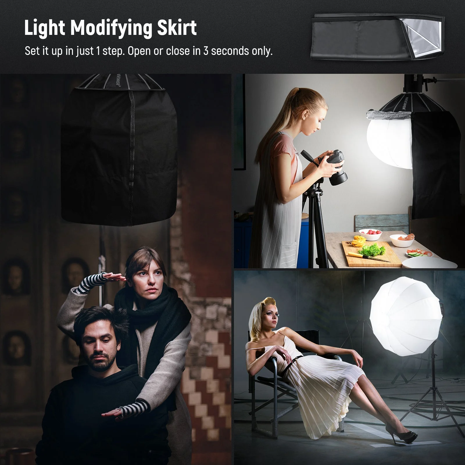 NEEWER NS50L/NS65L/NS90L Lantern Softbox One Step Quick Release - Image 4