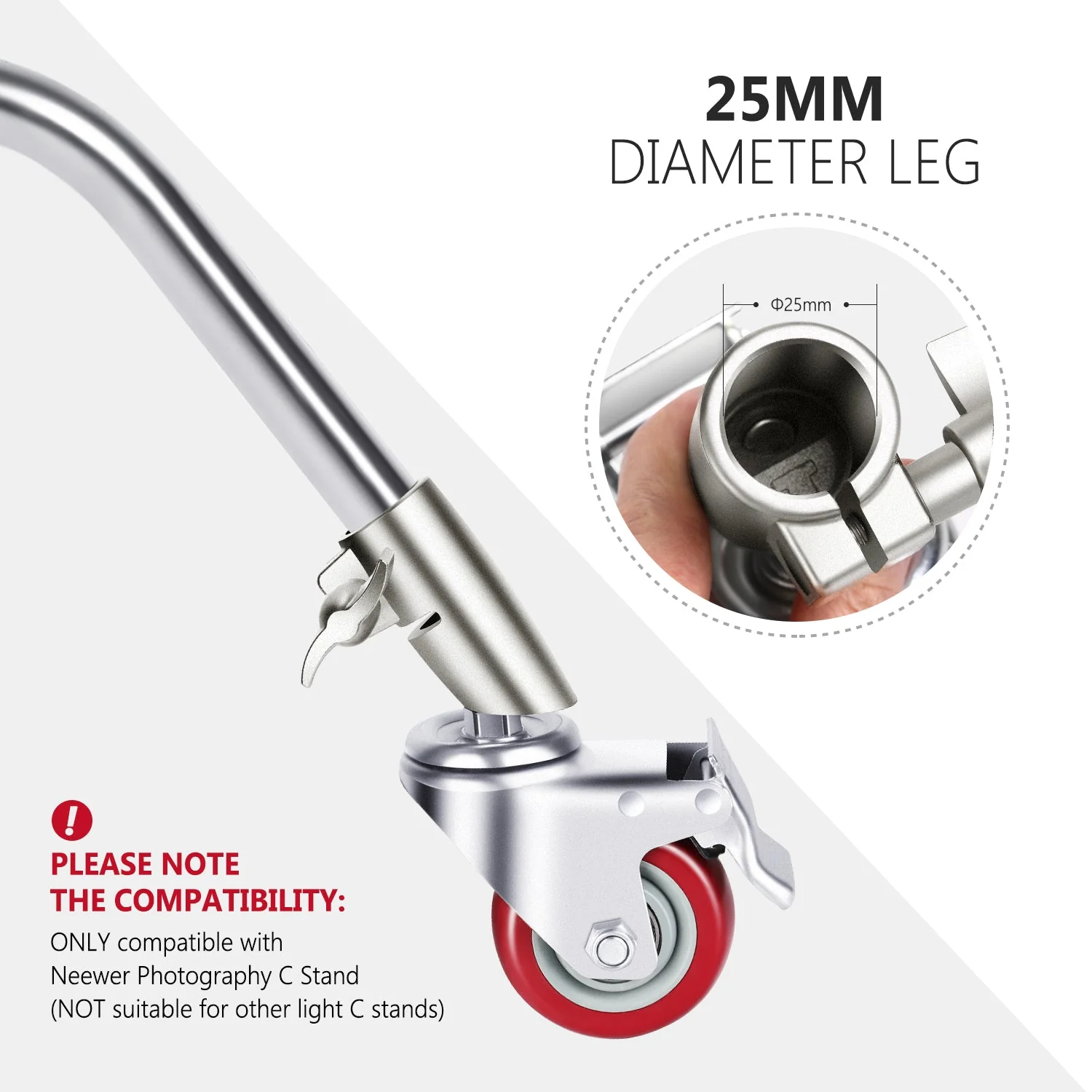 NEEWER 3 Pack Professional Swivel Caster Wheels Set - Image 4