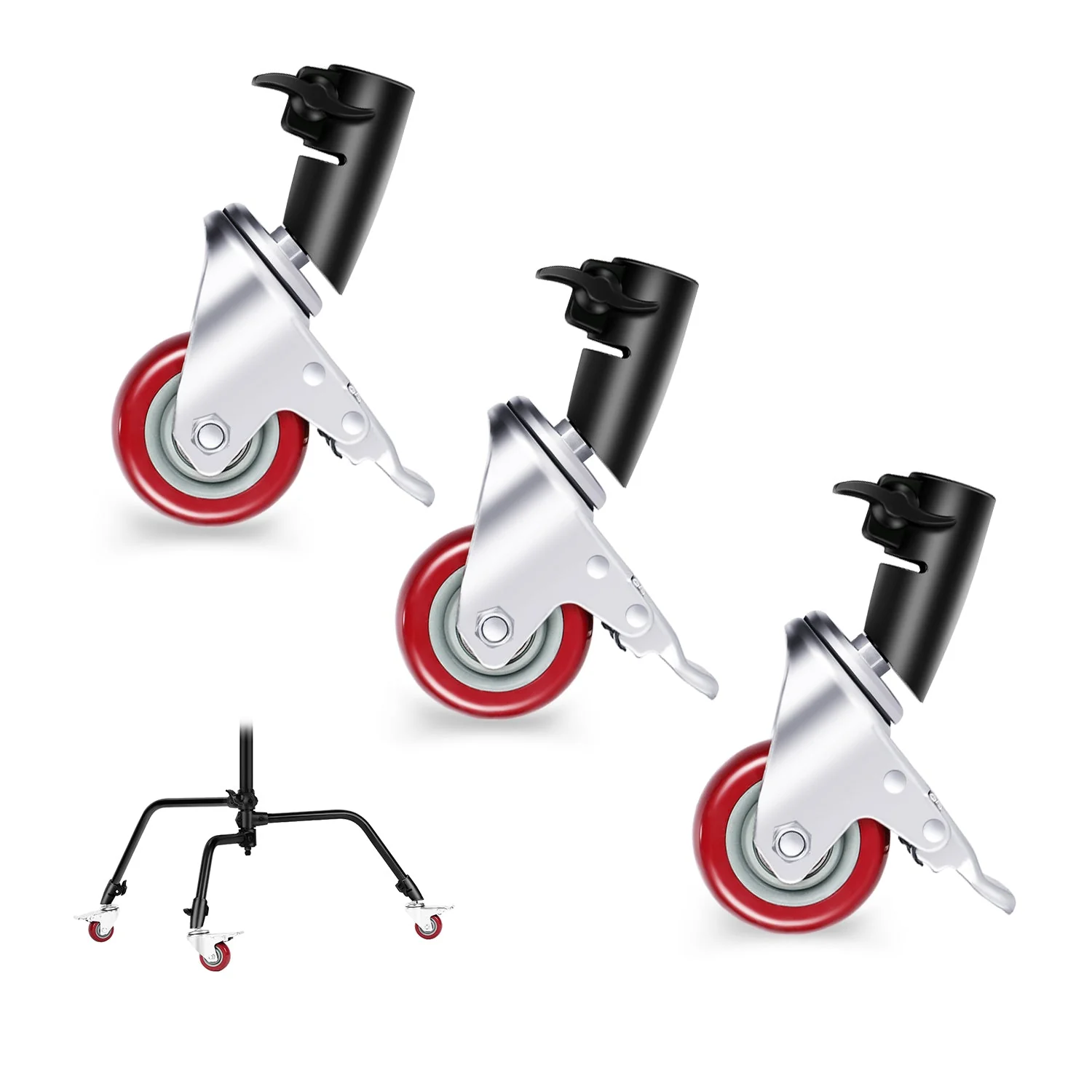 NEEWER 3 Pack Professional Swivel Caster Wheels Set - Image 8