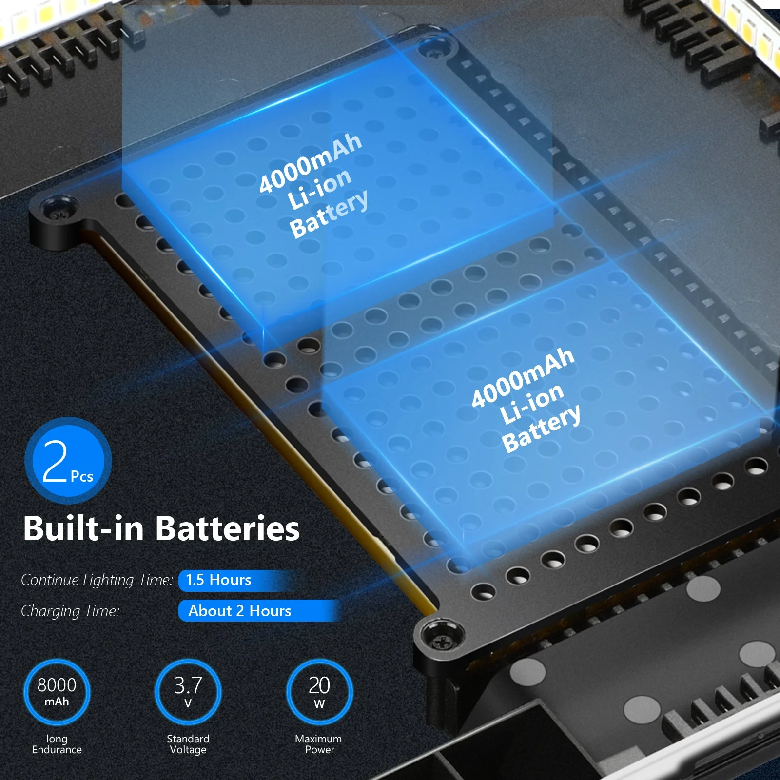 NEEWER 2 Pack NL-192AI Bi-Color LED Panel Light Kit - Image 3