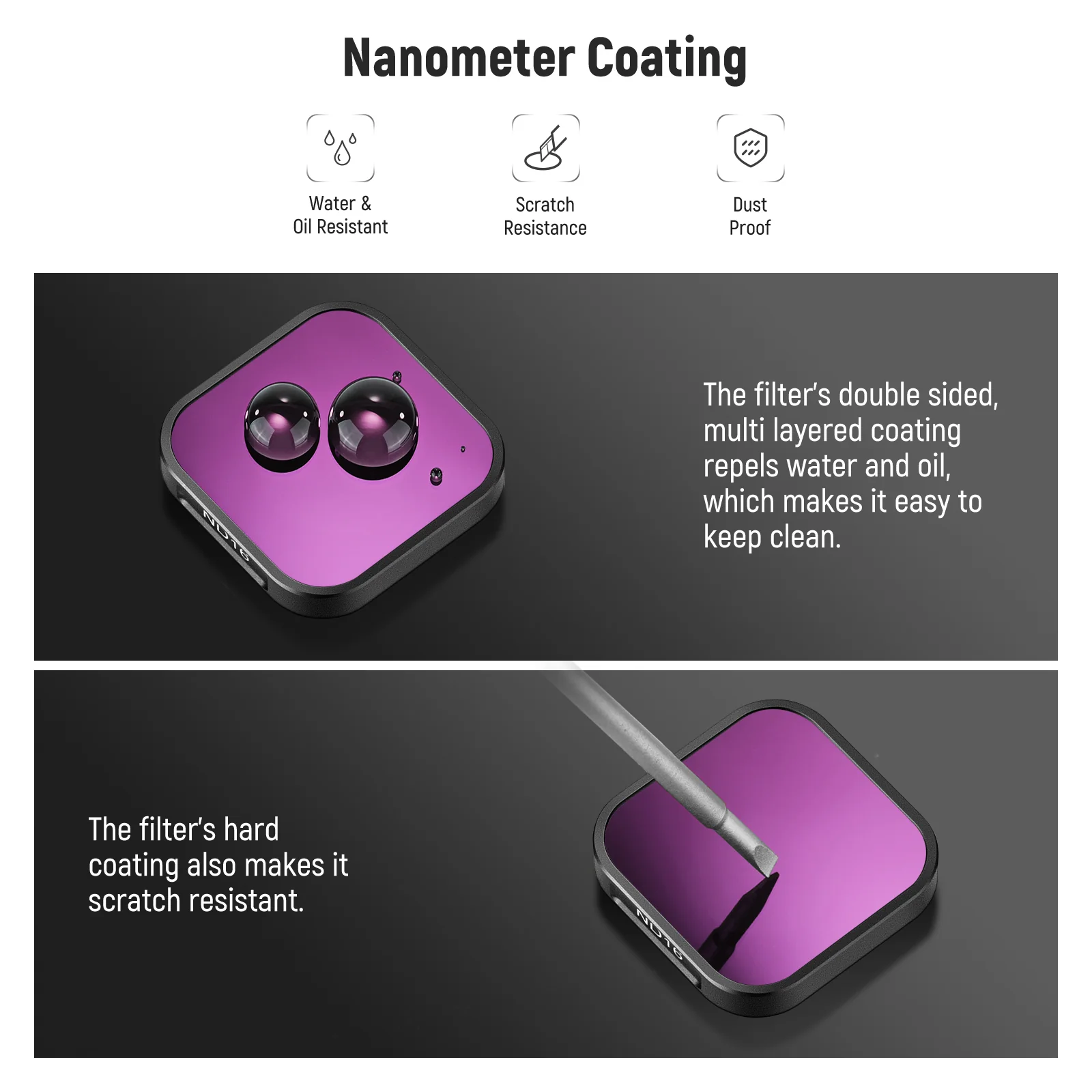 NEEWER 4 Pack ND Filter Set Compatible with GoPro Hero 13 12 11 10 9 - Image 5