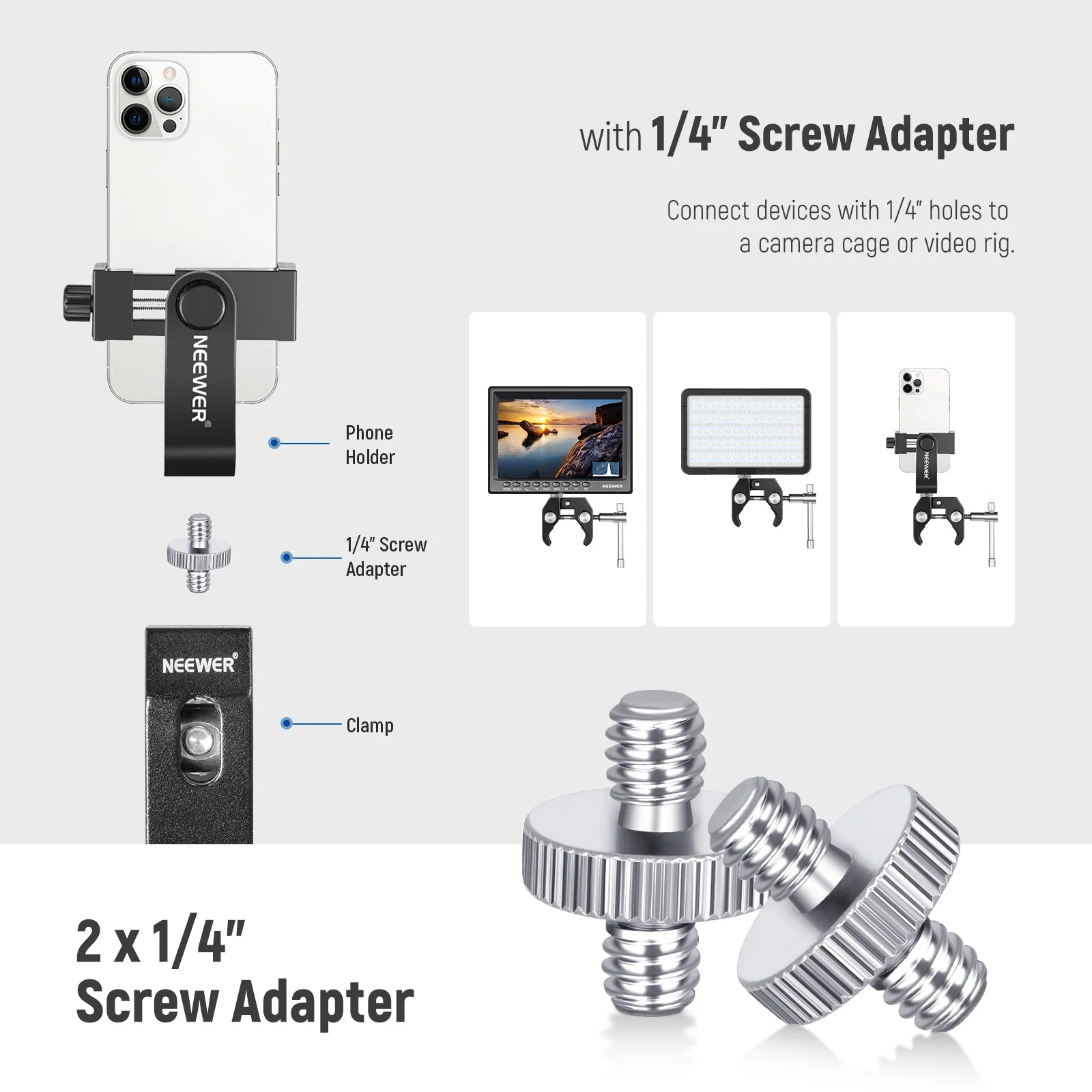 NEEWER 8 PCs Hot Shoe Mount Adapter Kit - Image 3