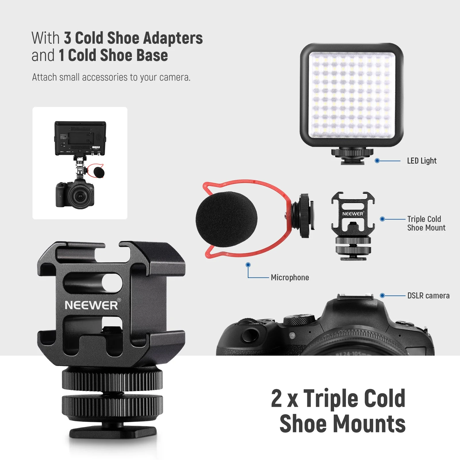 NEEWER 8 PCs Hot Shoe Mount Adapter Kit - Image 5