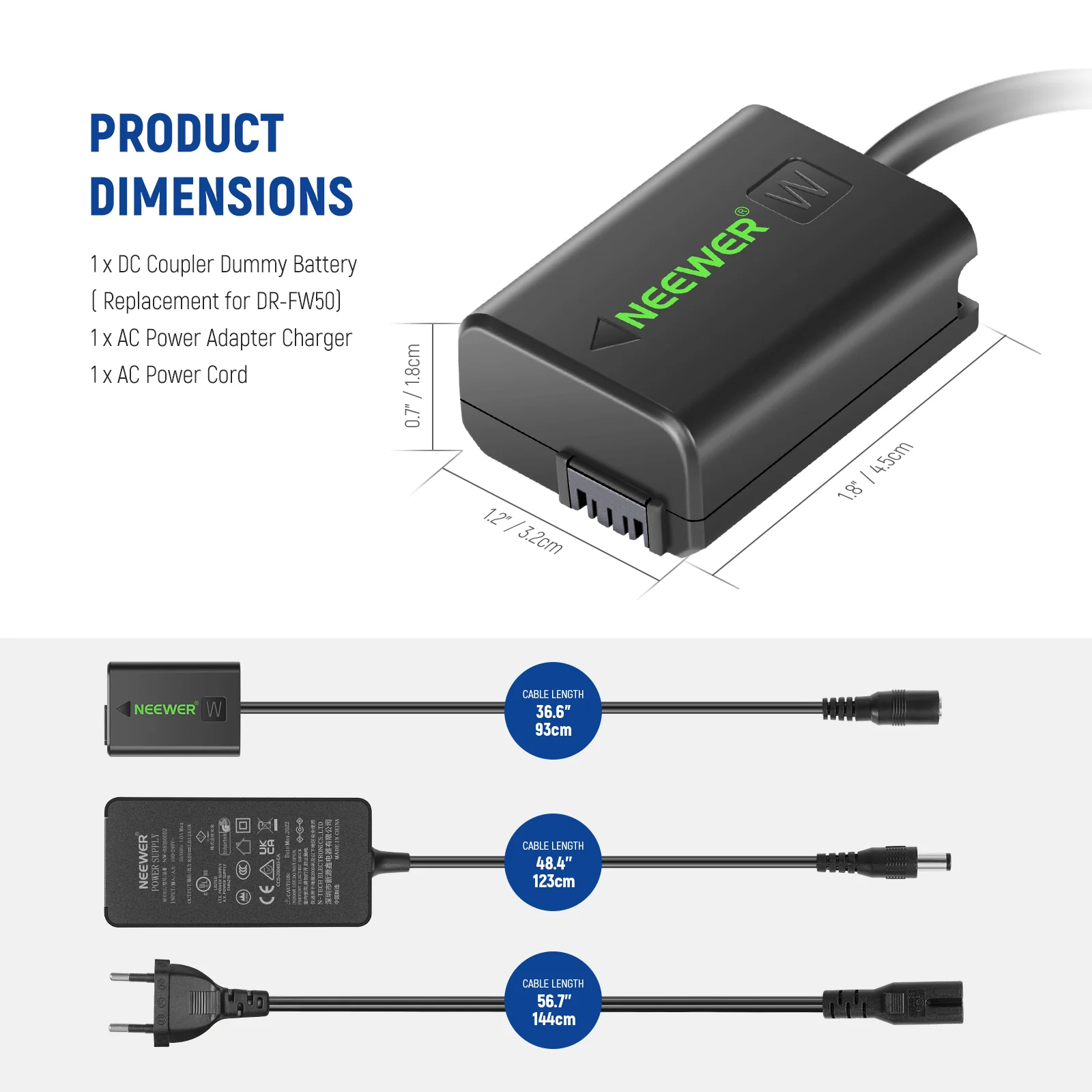 NEEWER NP-FW50 Coupler Dummy Battery For Sony - Image 3