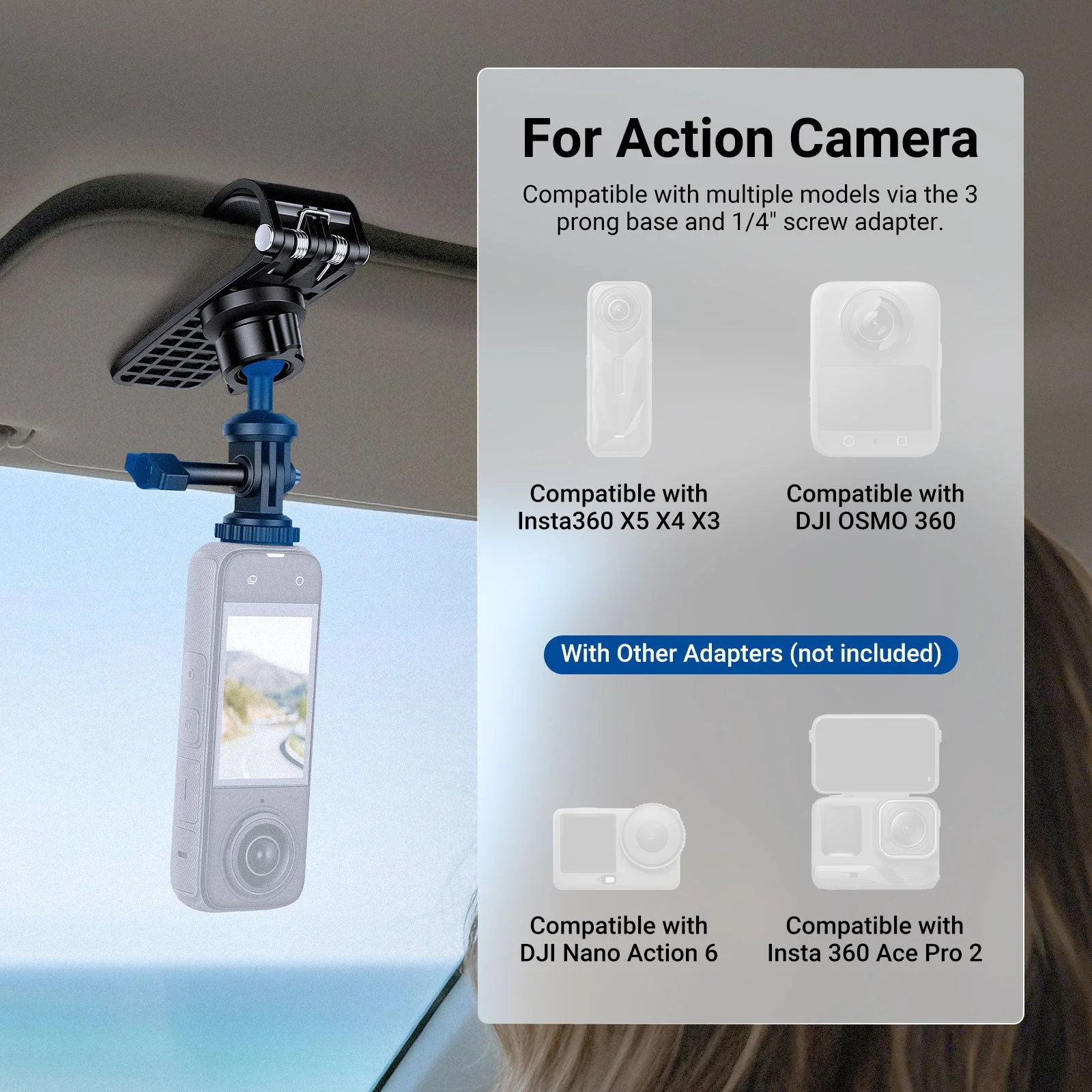 NEEWER BASICS AC055 Car Sun Visor Mount - Image 6