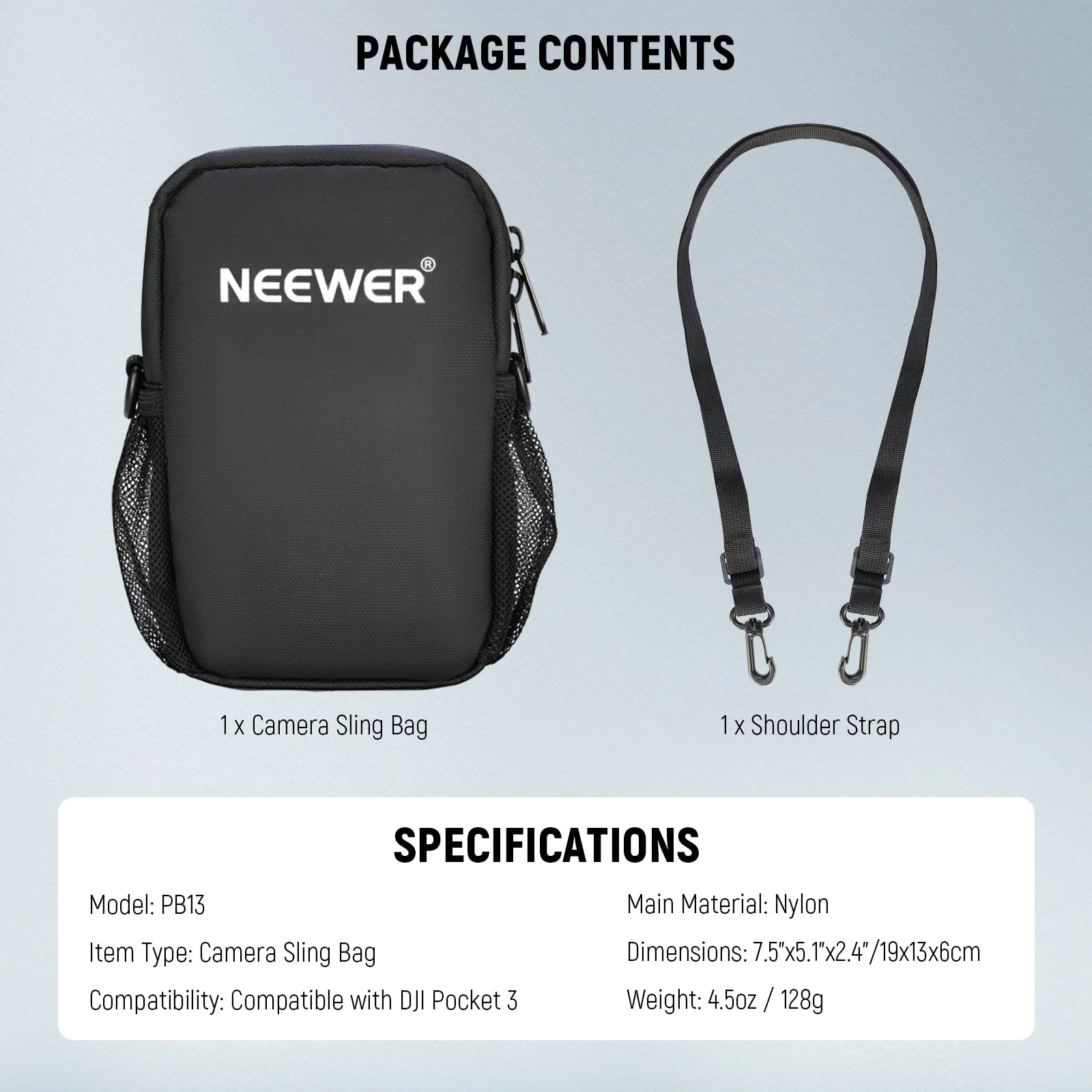 NEEWER BASICS PB13 Camera Sling Bag Crossbody For DJI Osmo Pocket 3 - Image 8