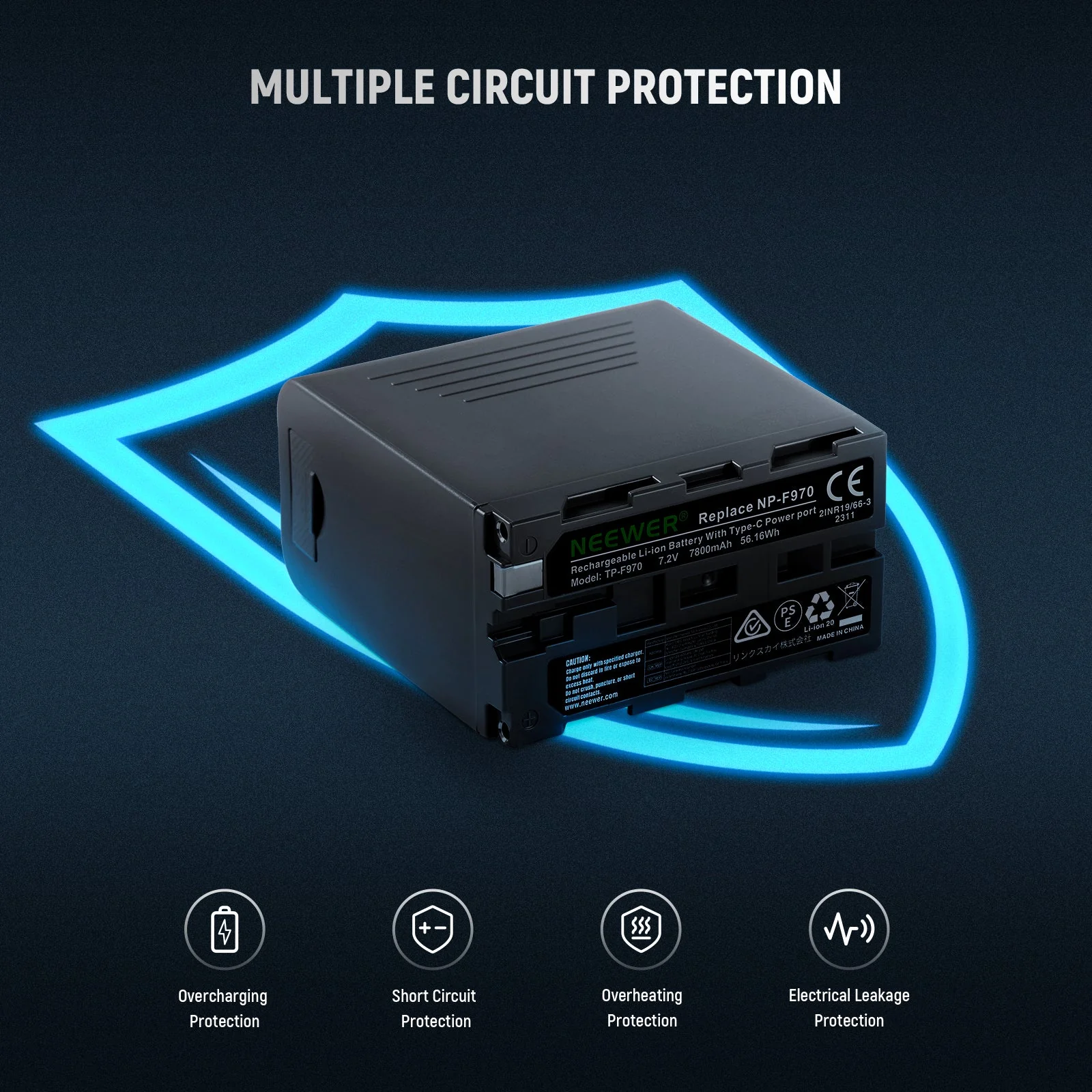 NEEWER BASICS TP-F970 2Pcs NP-F970 Replacement Batteries 7800mAh - Image 7