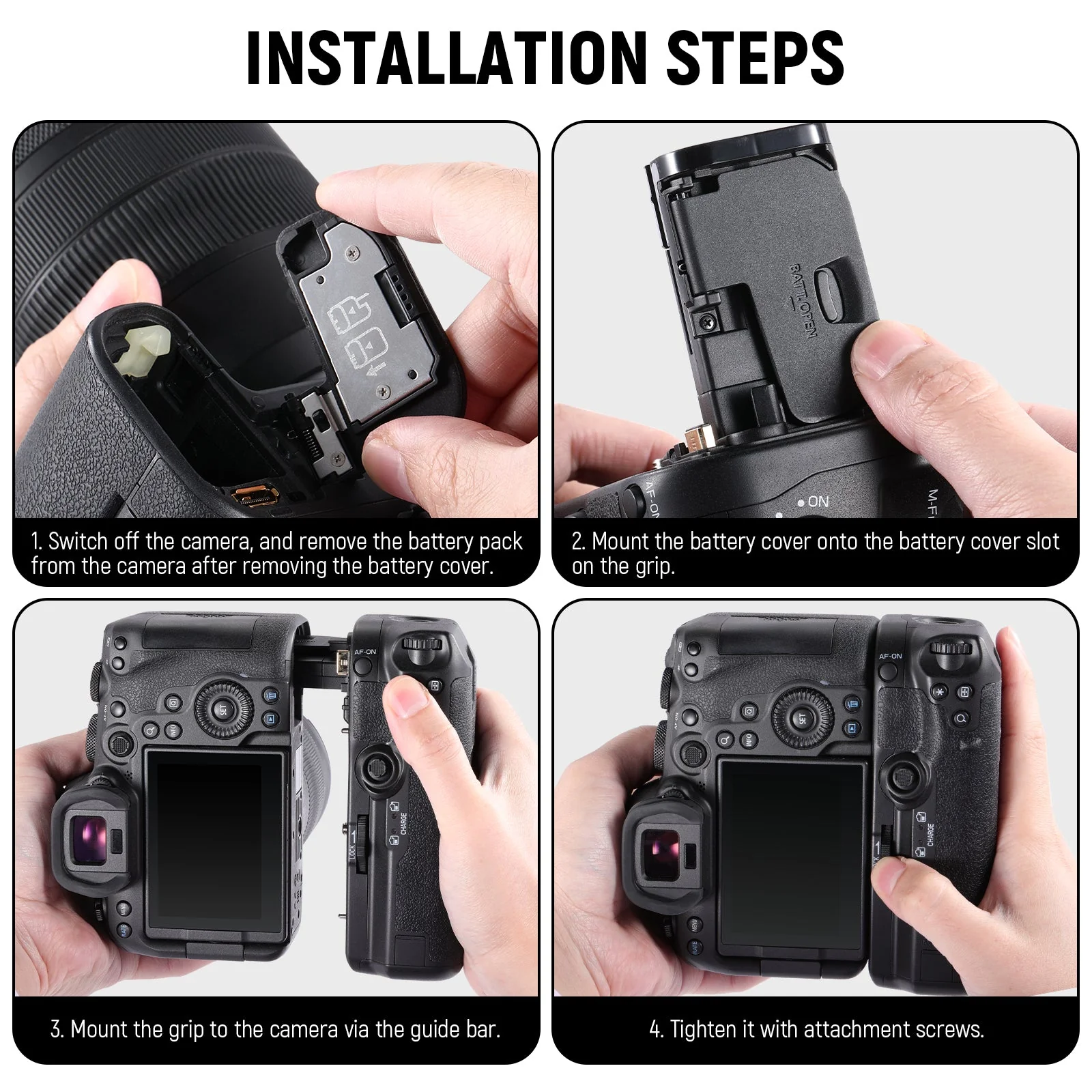 NEEWER BG-R10 Replacement Battery Grip for Canon EOS R5 R5C R6 R6 Mark II - Image 4