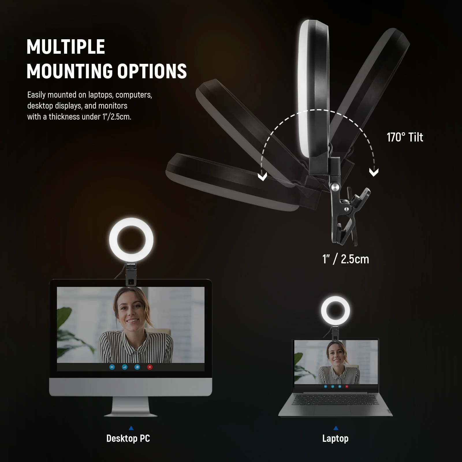 NEEWER BASICS BR60 5" Bi-color Mini Ring Light - Image 12