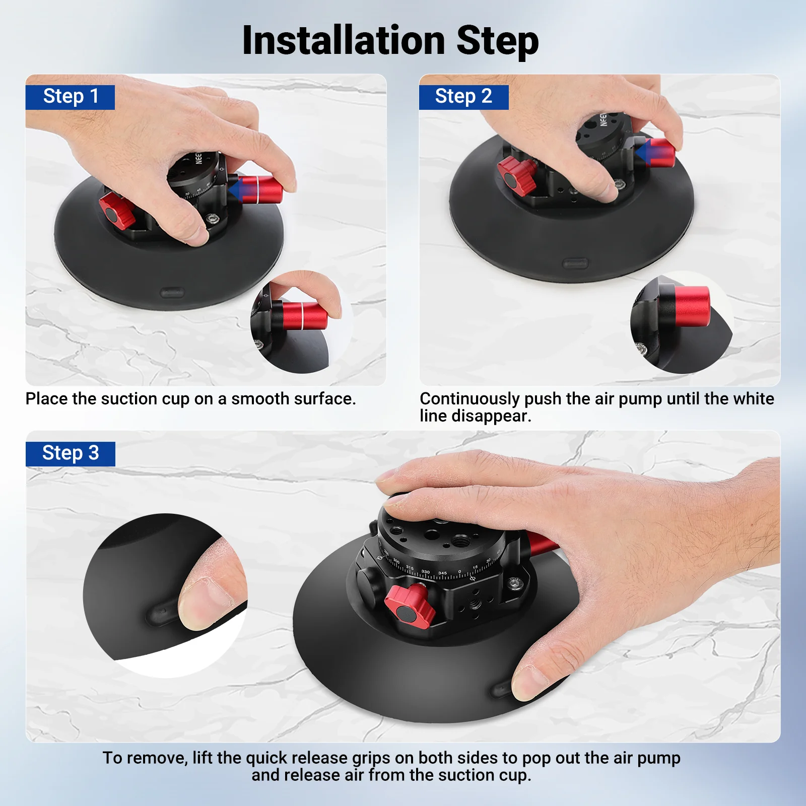 NEEWER CA013 6" Camera Suction Mount with Ball Head Magic Arm - Image 4