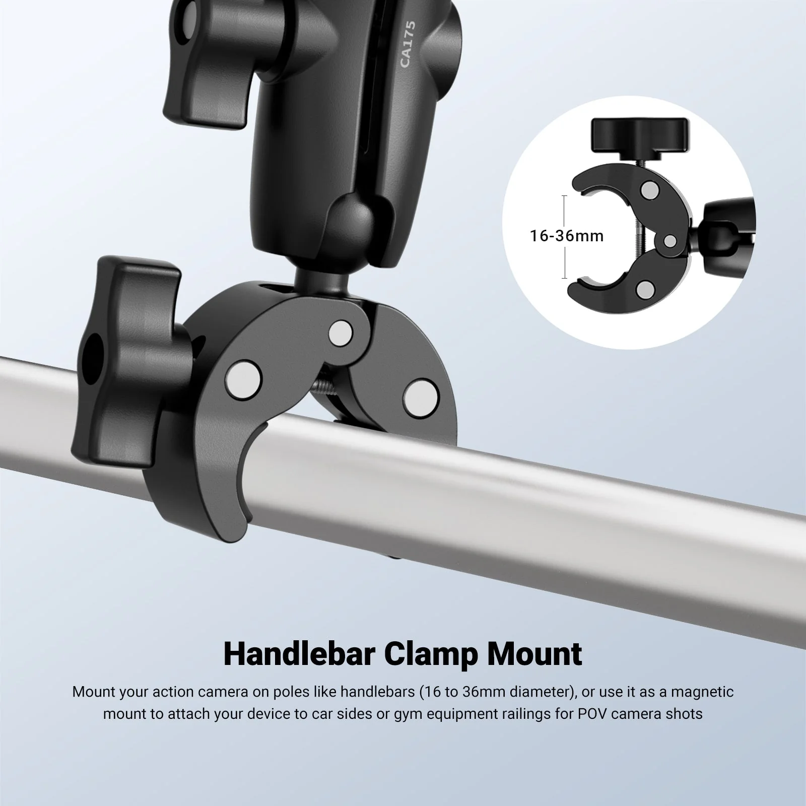 NEEWER CA175 Motorcycle Bicycle Handlebar Car Mount Action Camera Accessories Kit - Image 4