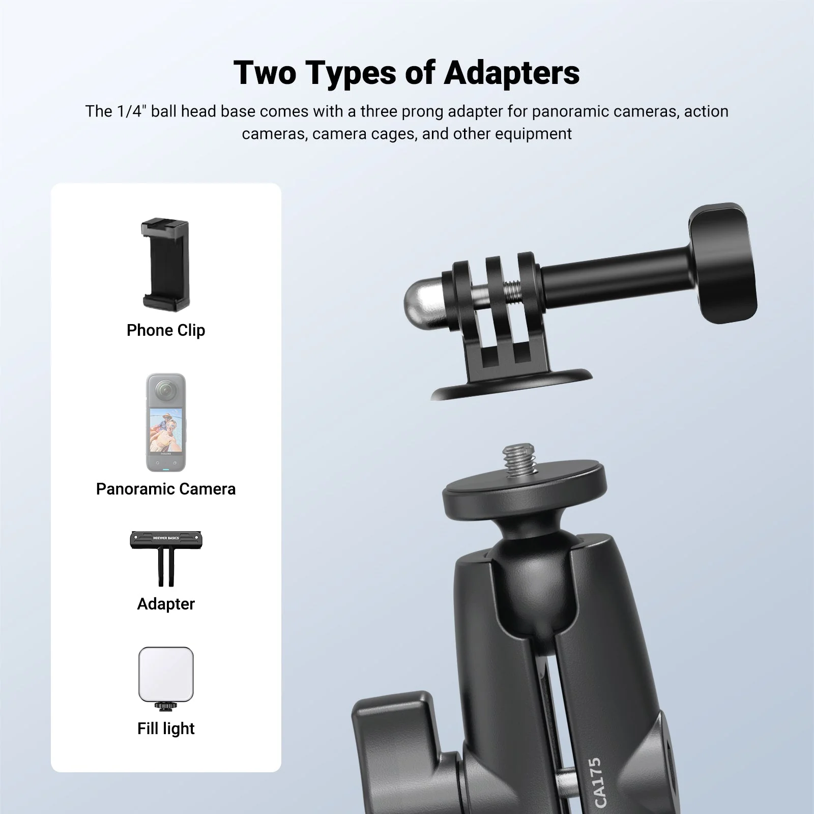 NEEWER CA175 Motorcycle Bicycle Handlebar Car Mount Action Camera Accessories Kit - Image 7