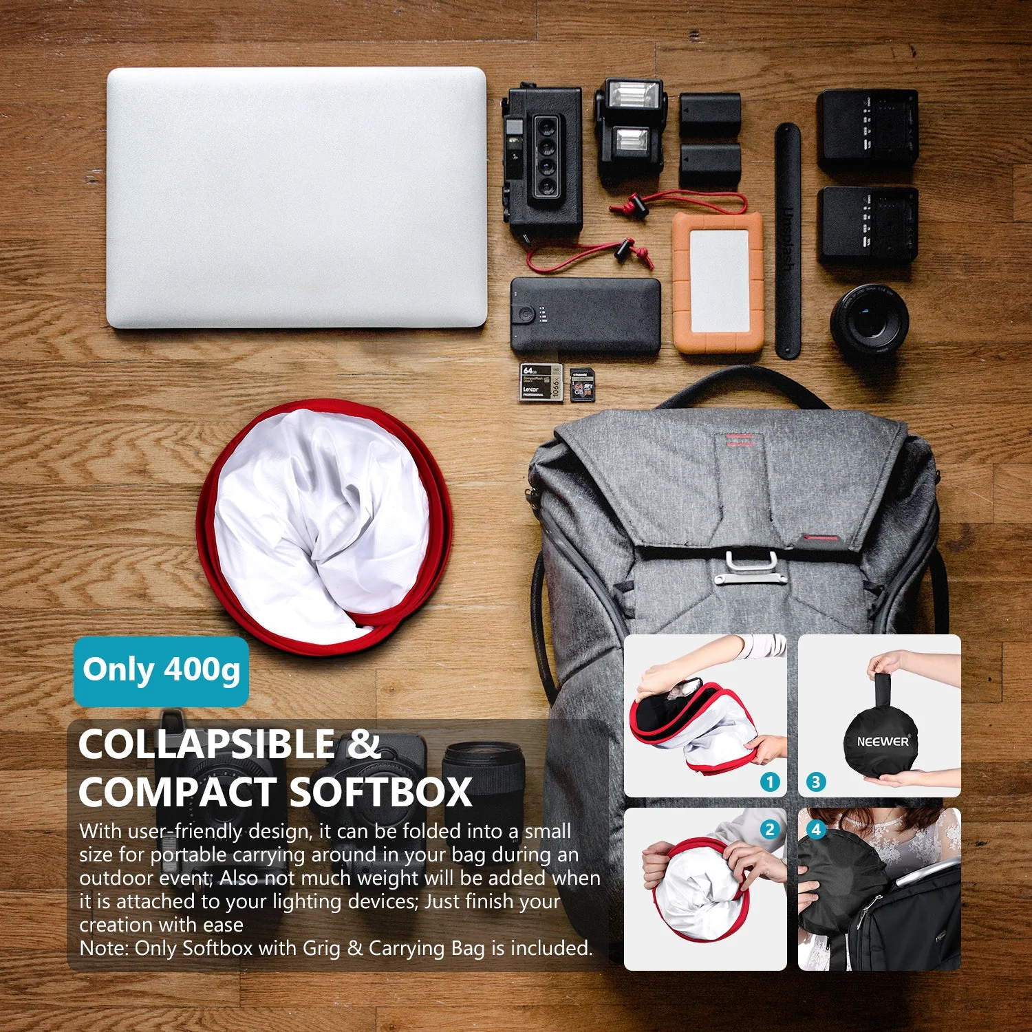 NEEWER Collapsible Softbox For NEEWER 480/660/530 Panel light - Image 8