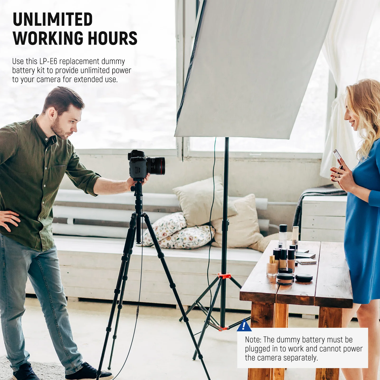 NEEWER LP-E6/E6N/E6NH Canon Replacement Dummy Battery - Image 4