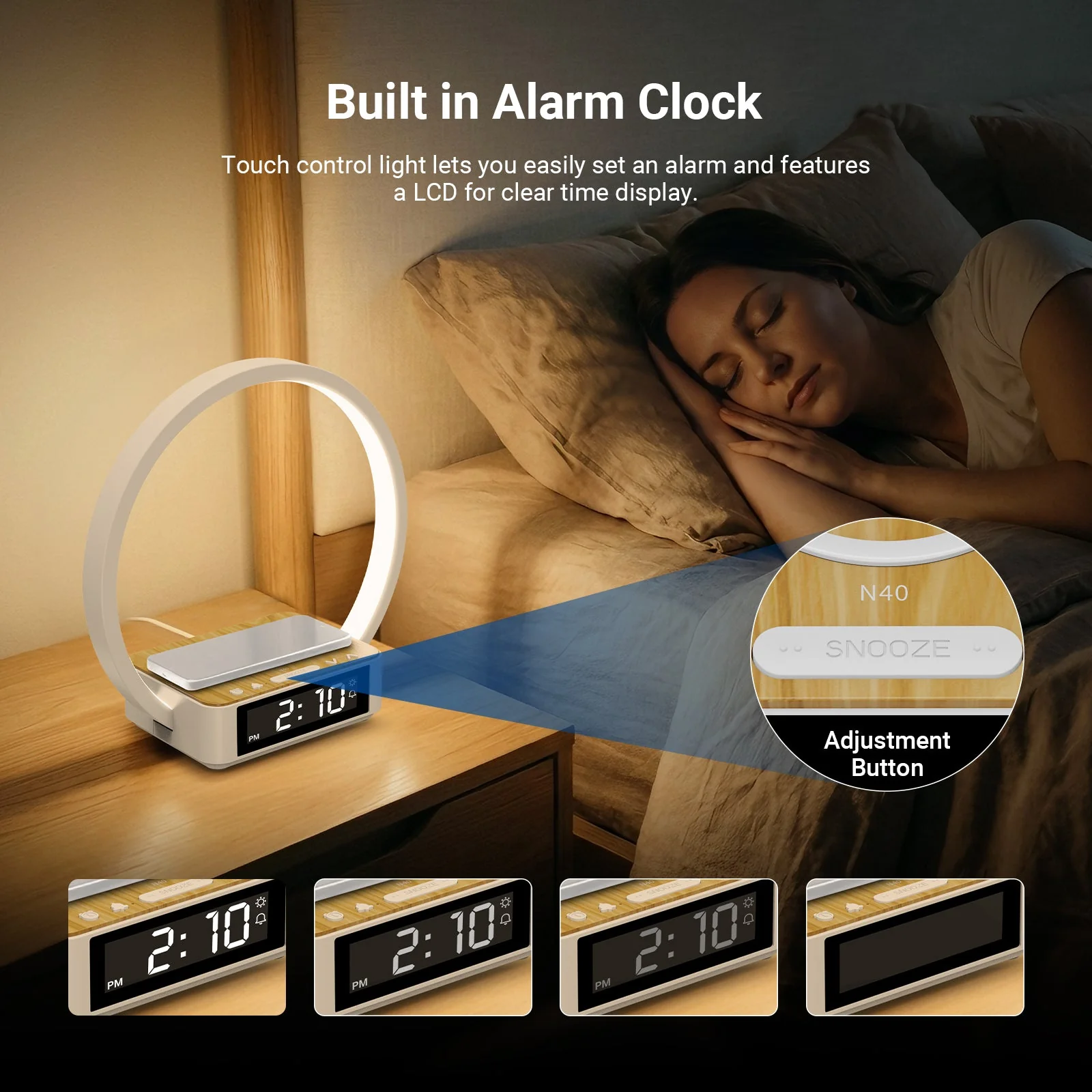 NEEWER ENTRY LEVEL VERSION N40 Bedside Lamp with 15W Wireless Charging - Image 6