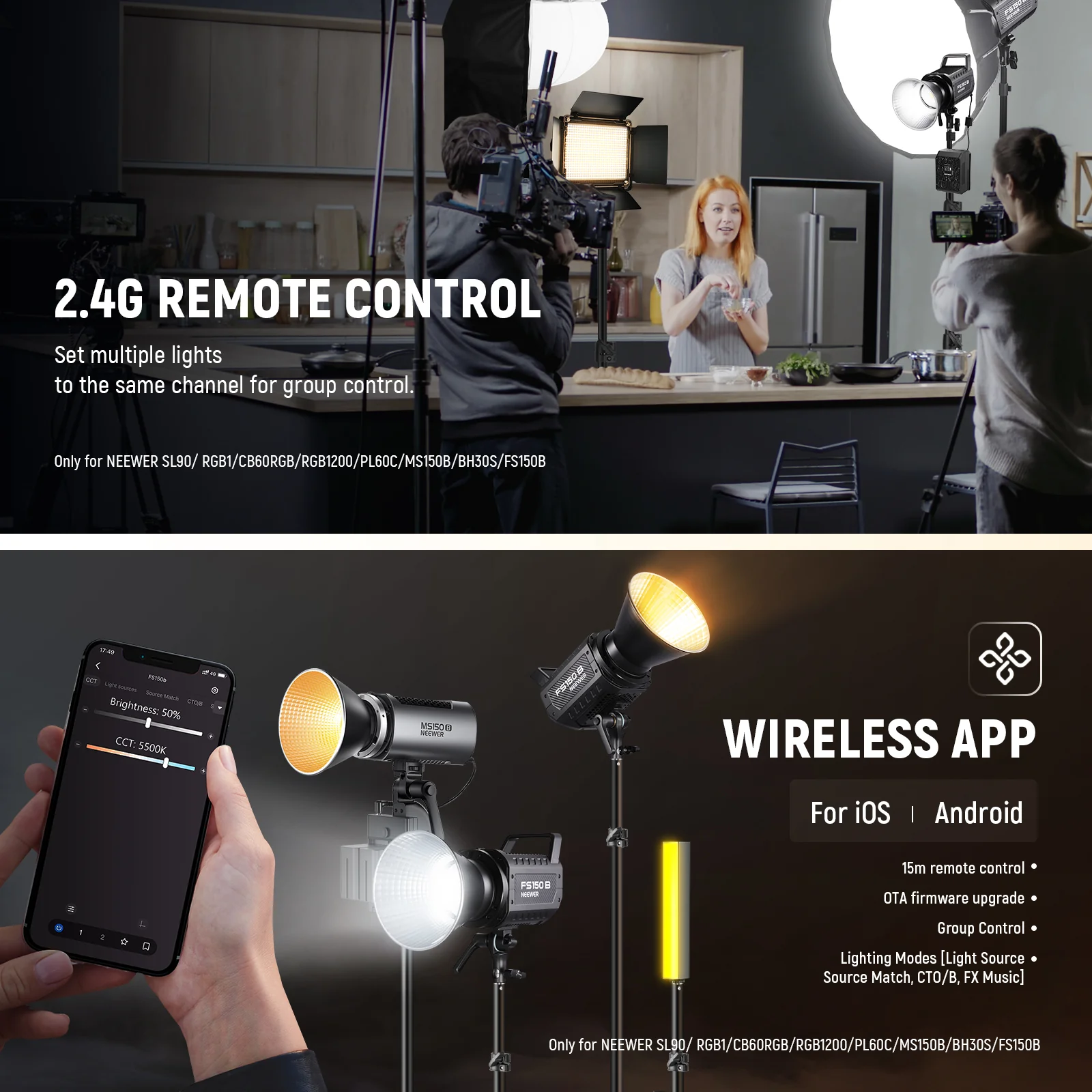 NEEWER FS150B 130W Bi-Color LED Video Light - Image 7