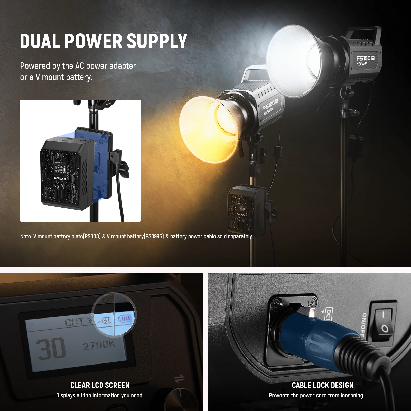 NEEWER FS150B 130W Bi-Color LED Video Light - Image 8