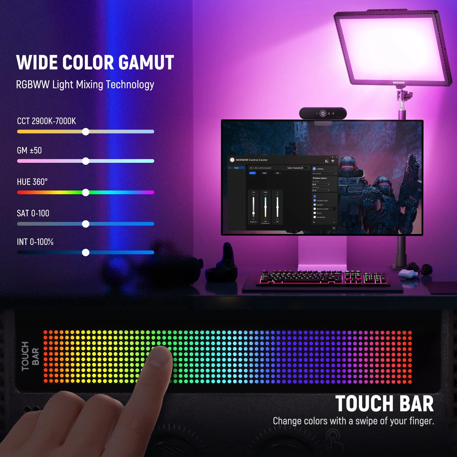 NEEWER GL1C RGB LED Streaming Light - Image 4