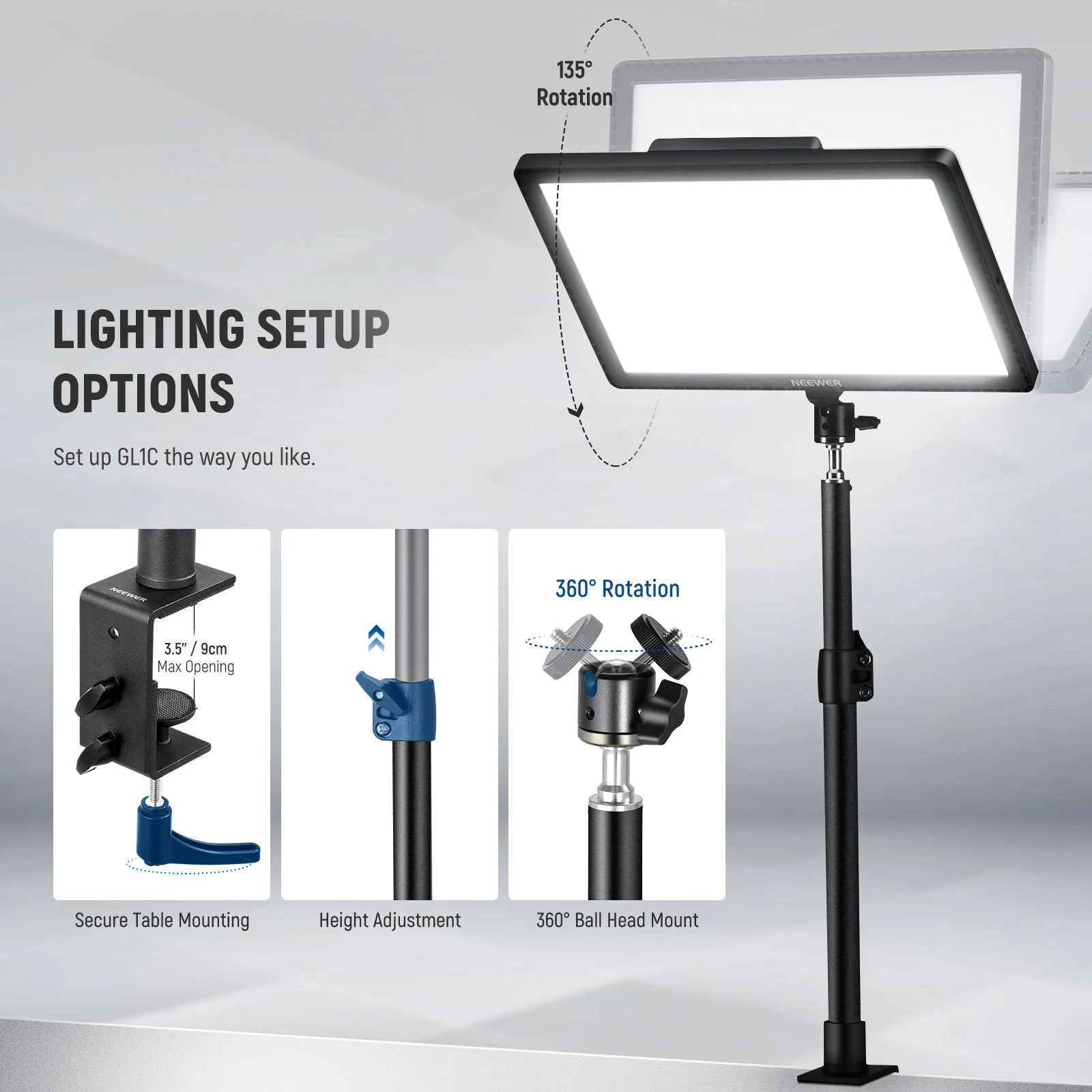 NEEWER GL1C RGB LED Streaming Light - Image 7