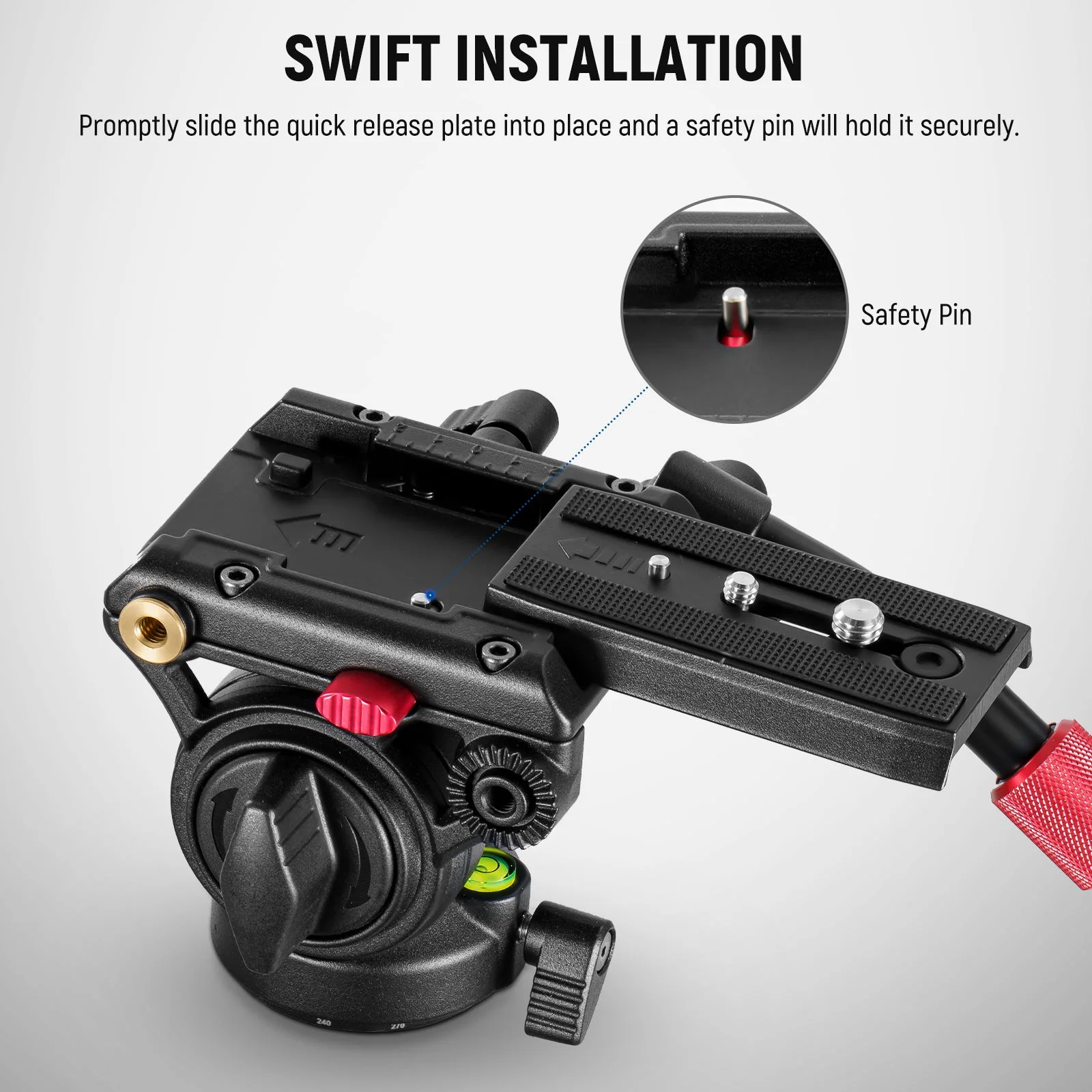 NEEWER GM001 Metal Heavy Duty Video Tripod Fluid Head - Image 3