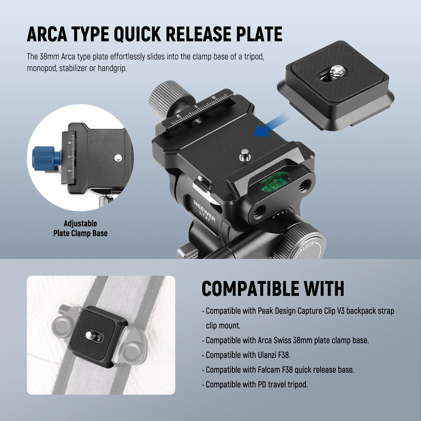 NEEWER LT36/LT37 60.4" Carbon Fiber Travel Tripod - Image 13