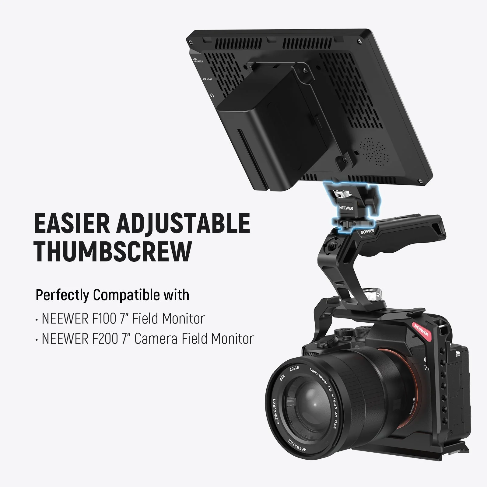 NEEWER MA002 Field Monitor Holder with Cold Shoe Mount - Image 5