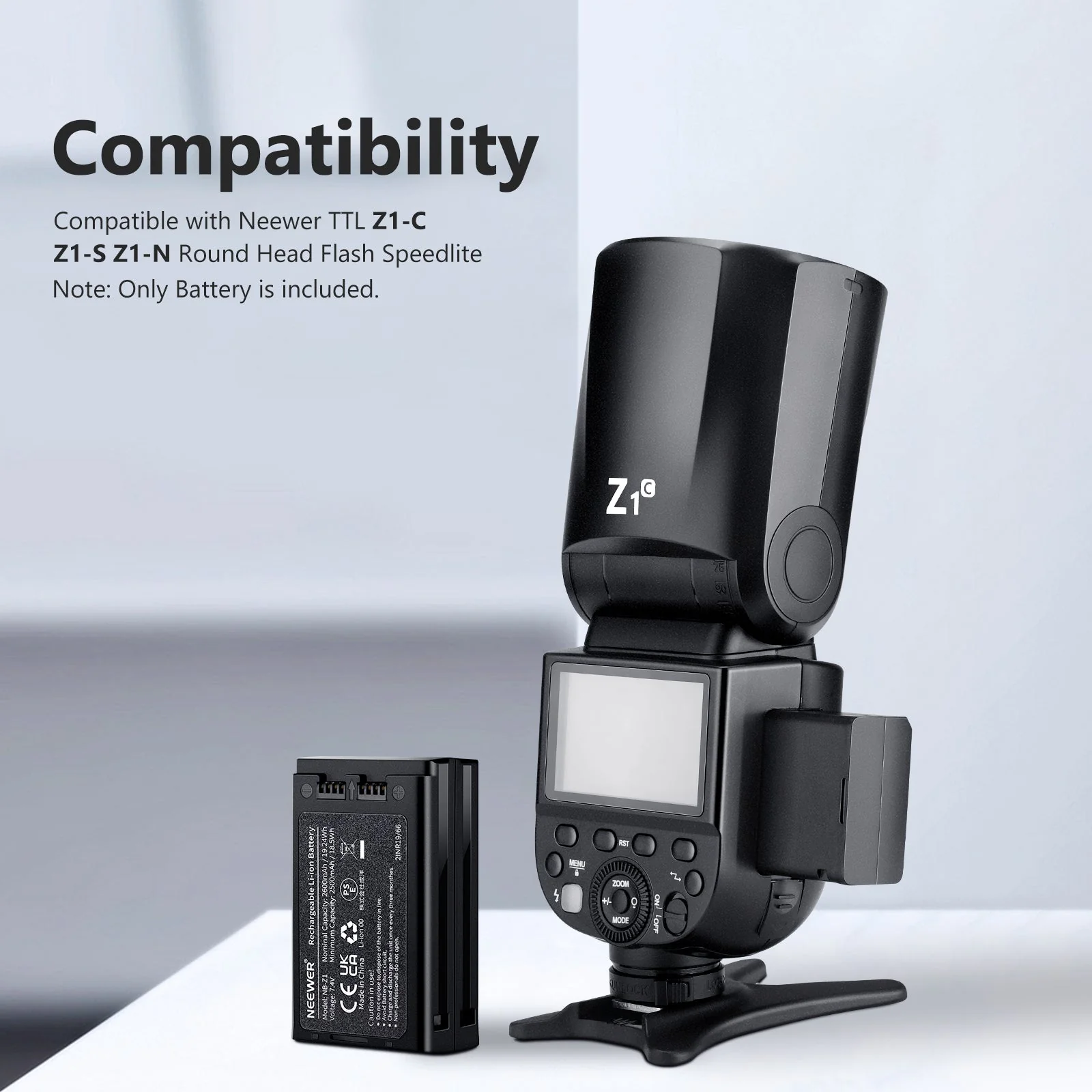 NEEWER NB-Z1 7.4V/2600mAH Replacement Lithium Battery for Flash Speedlite - Image 4