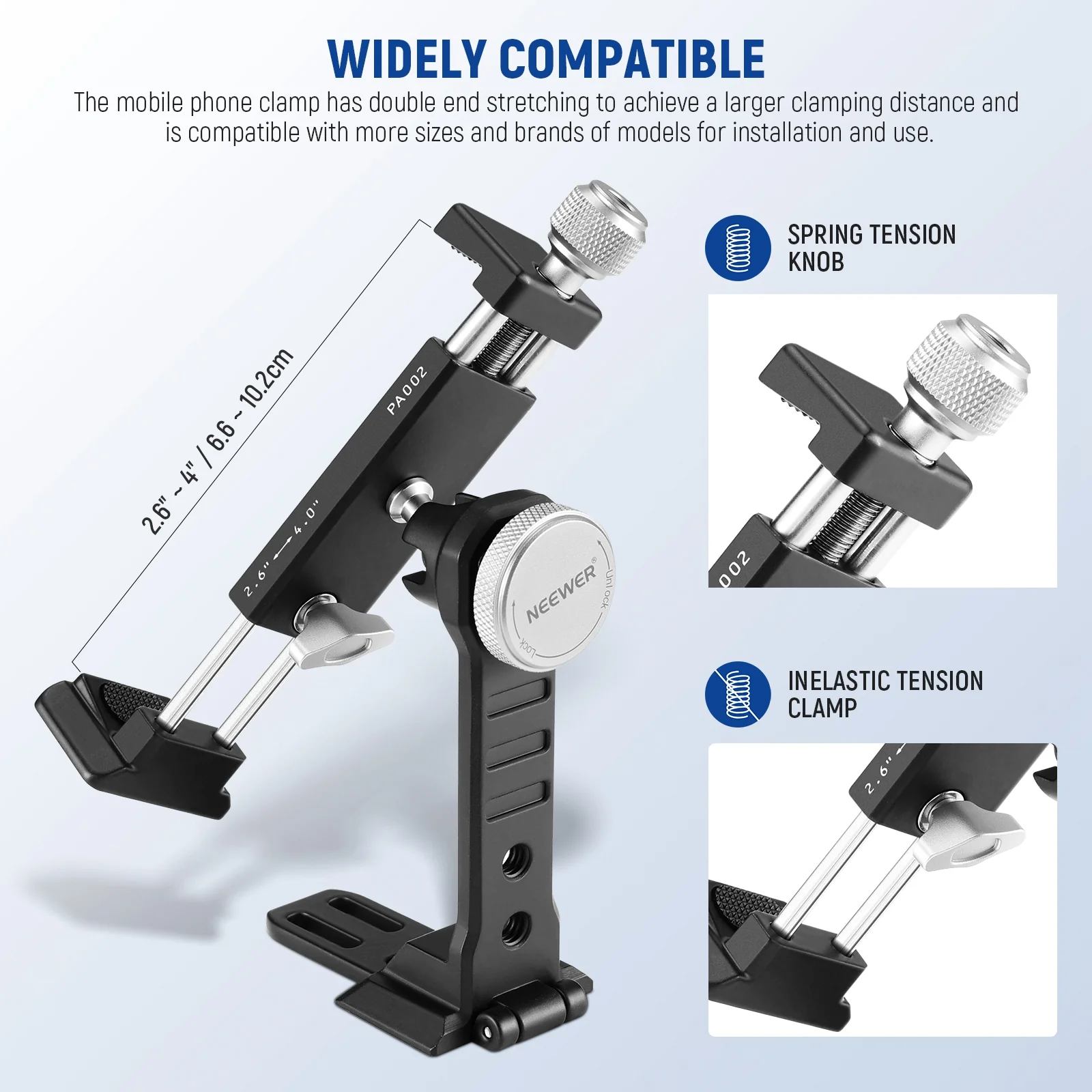 NEEWER PA002 Smartphone Tripod Mount Aluminum Alloy - Image 3