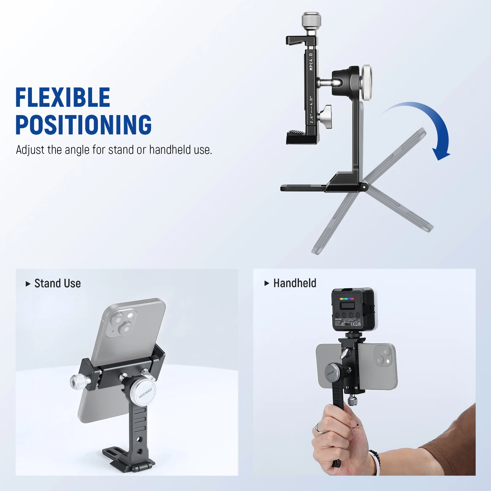 NEEWER PA002 Smartphone Tripod Mount Aluminum Alloy - Image 5