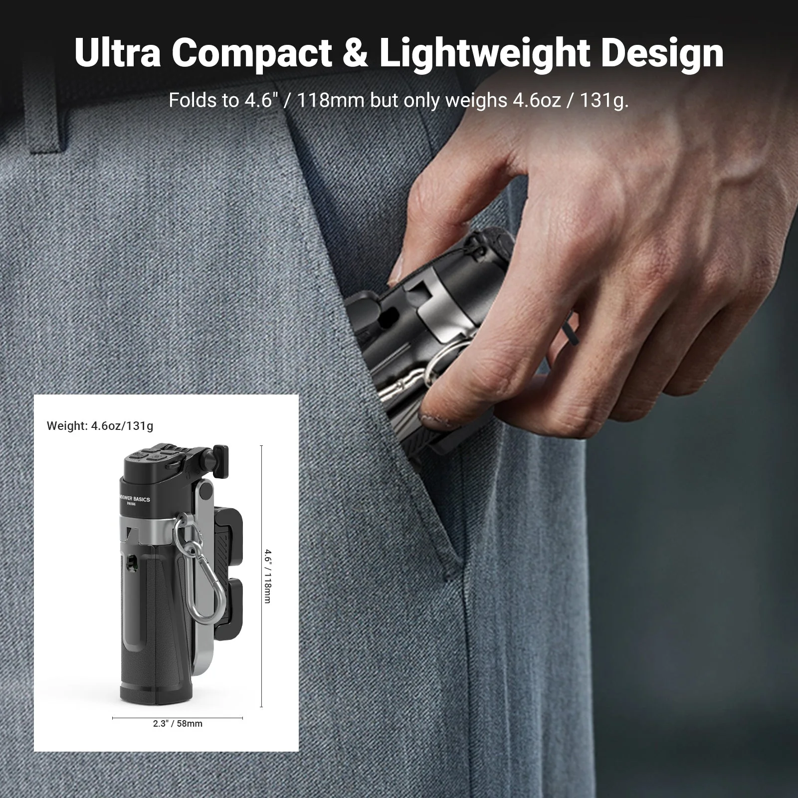 NEEWER BASICS PA986 Mini Phone Tripod Selfie Stick - Image 3