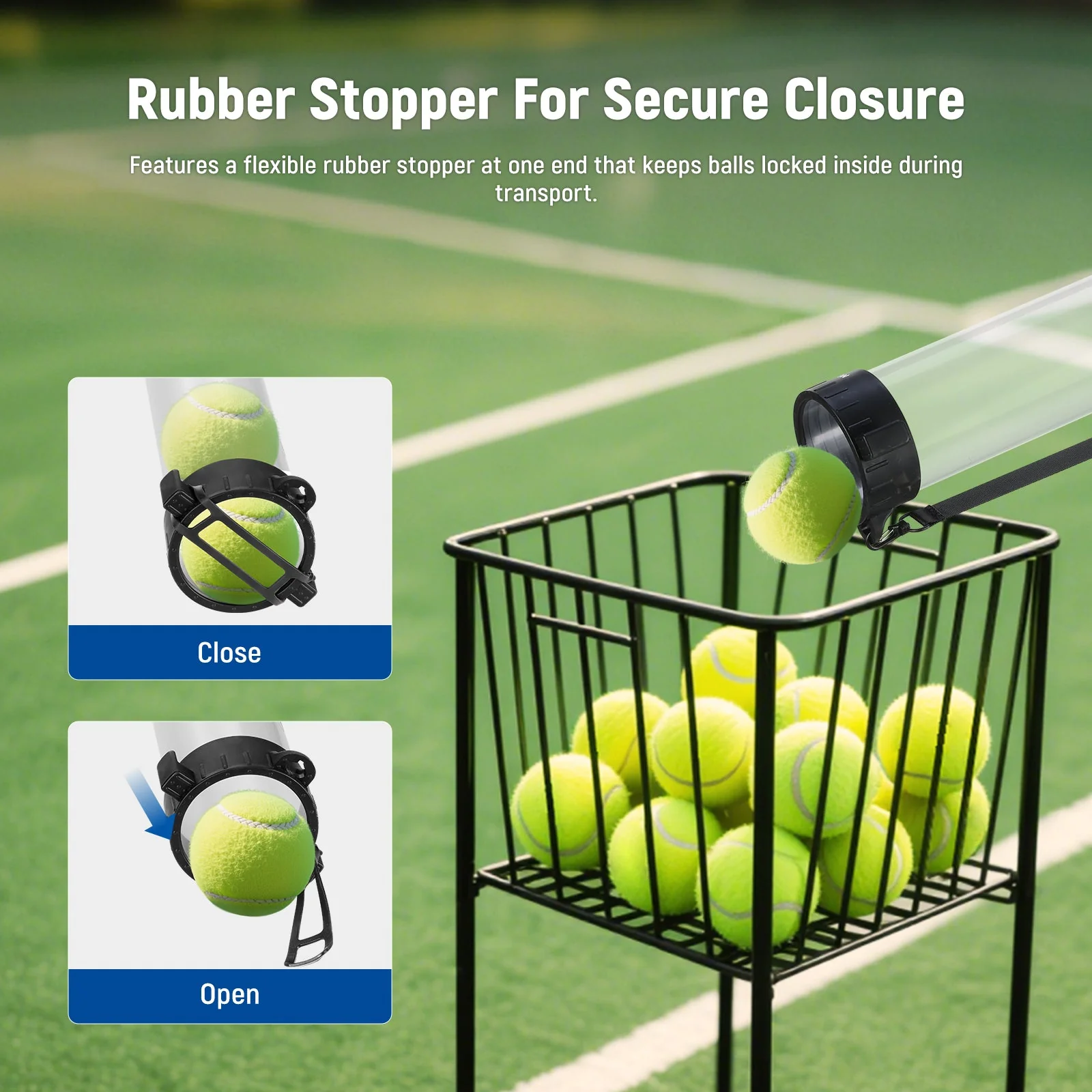 NEEWER PB01S Ball Retriever Tube Hopper for Tennis Balls & Pickleballs - Image 6