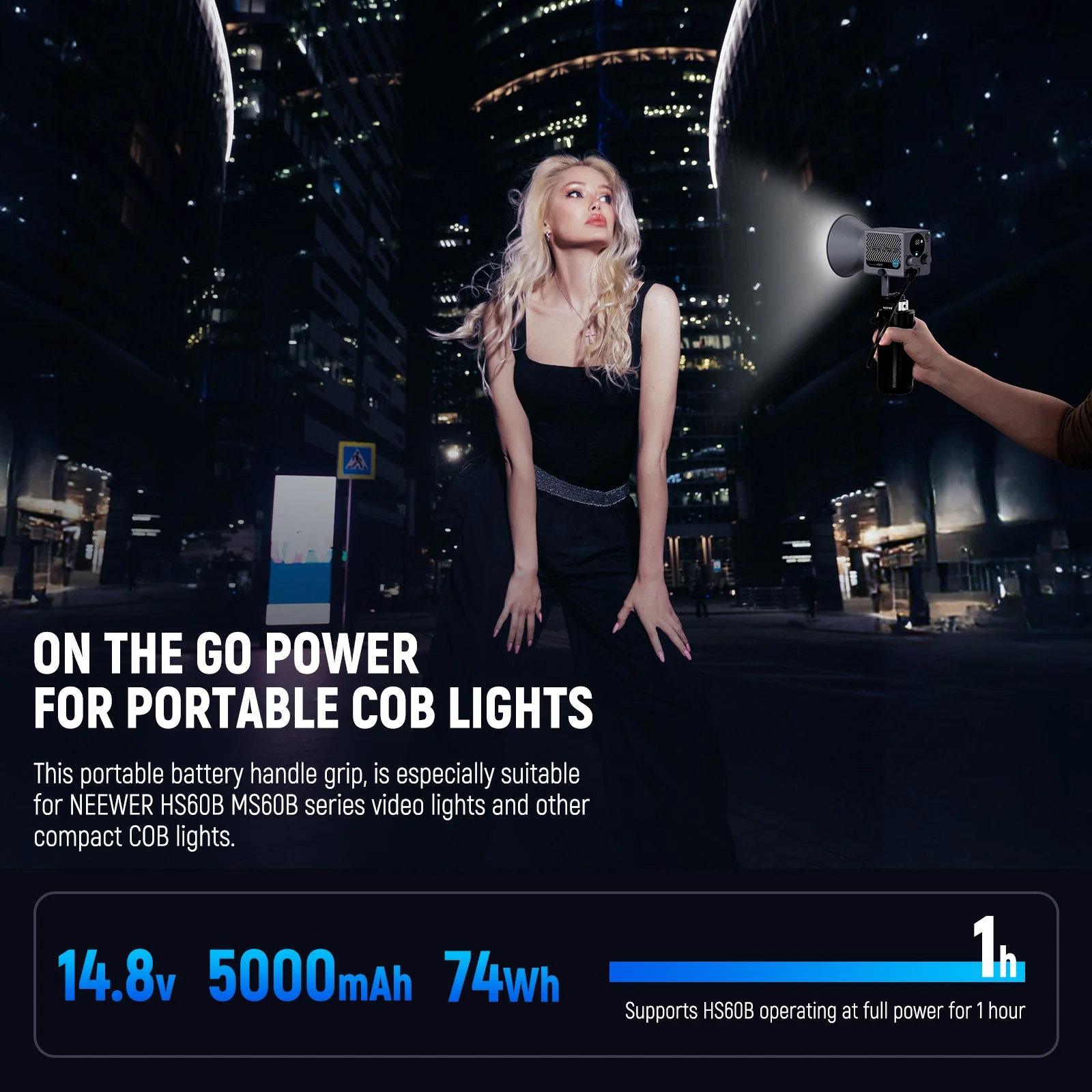 NEEWER BASICS PH74E Battery Grip Power Supply for Portable COB Video Light - Image 4