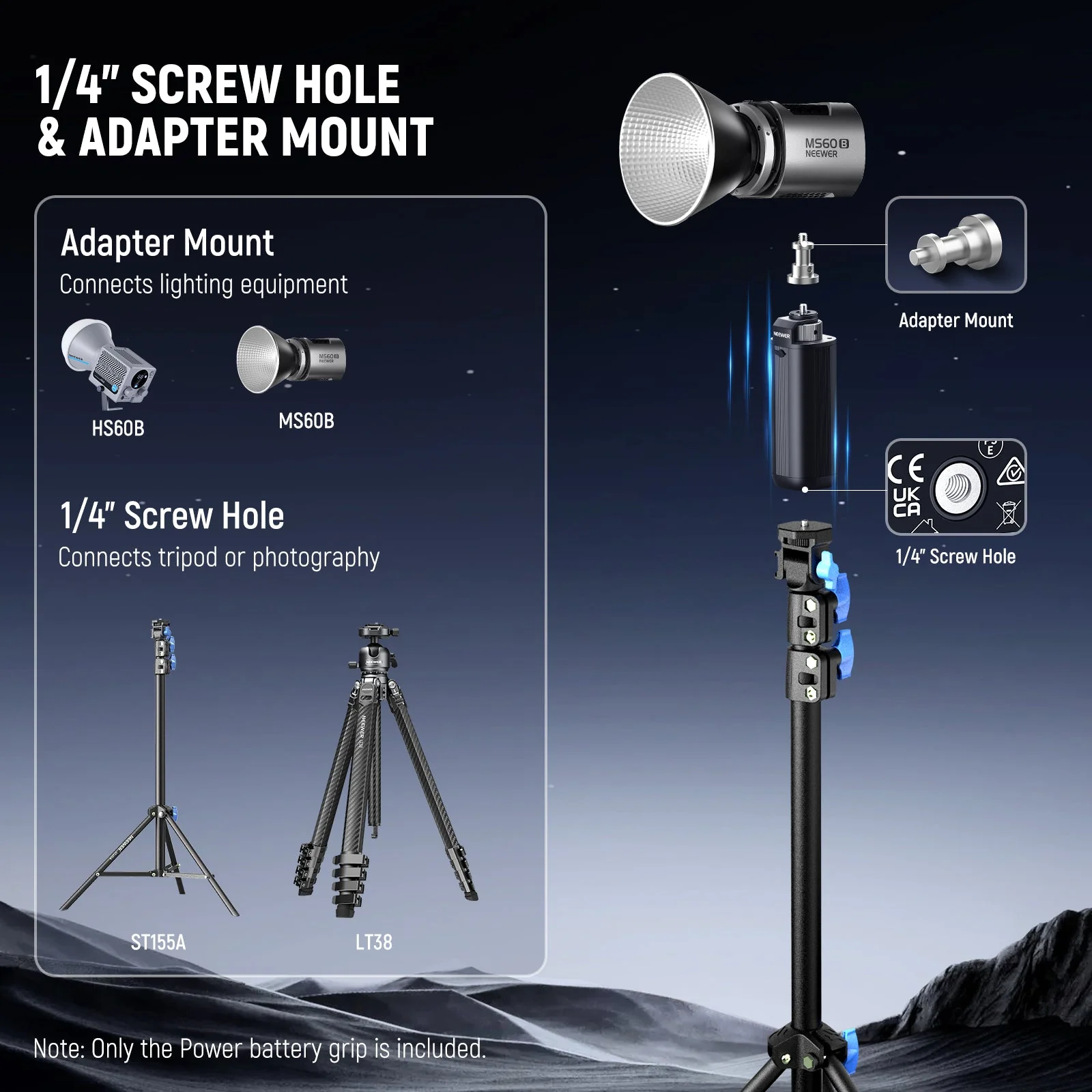 NEEWER BASICS PH74E Battery Grip Power Supply for Portable COB Video Light - Image 6