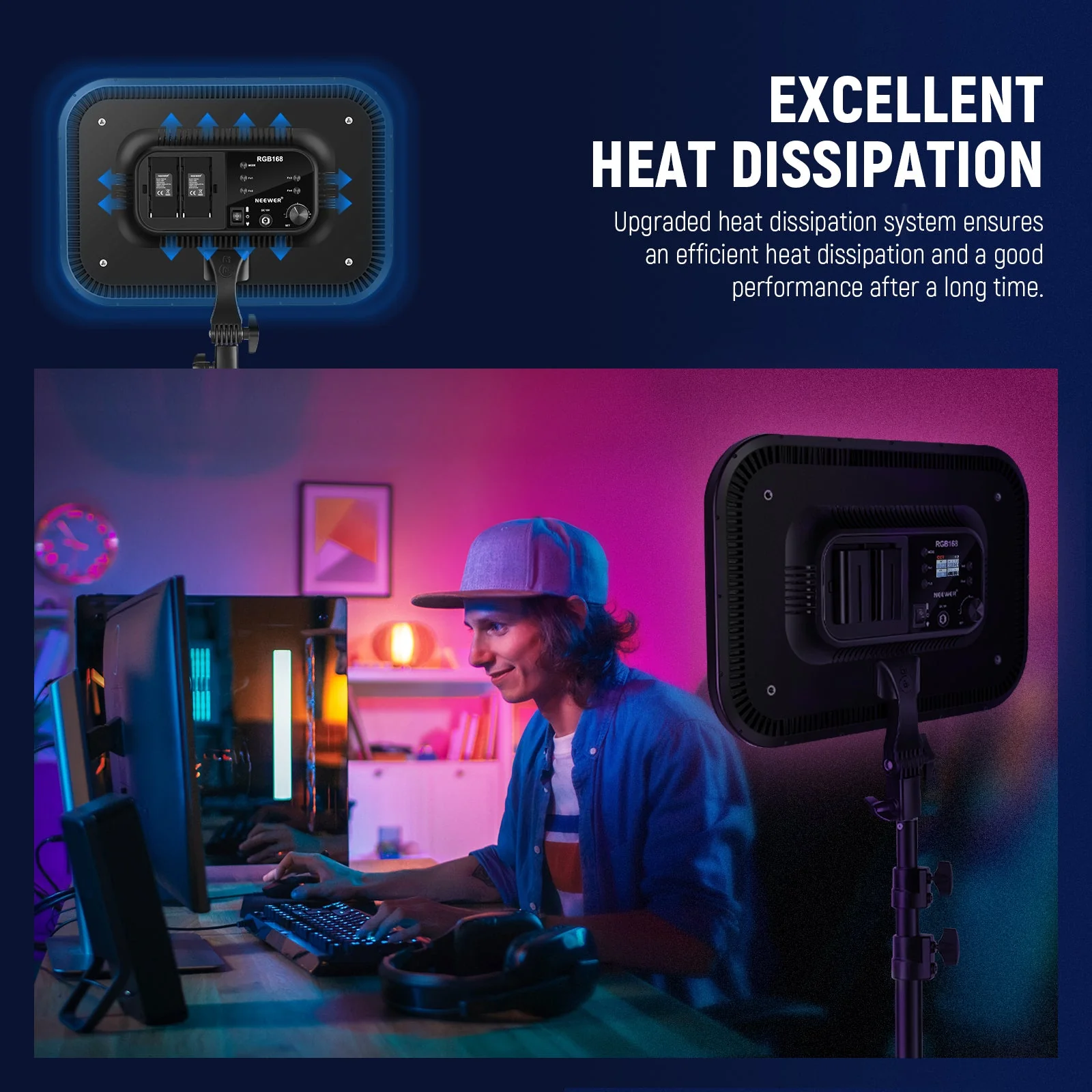 NEEWER RGB168 18.3 Inch LED Panel Video Light - Image 5