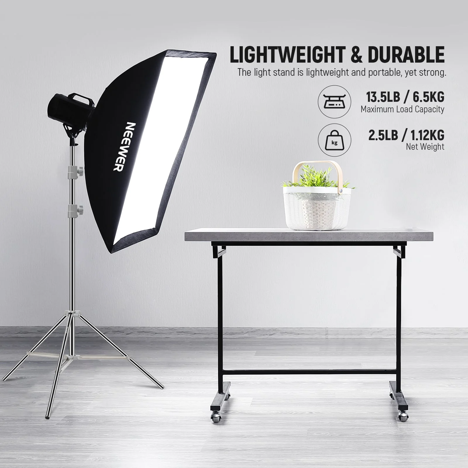 NEEWER ST-190SS Upgraded 190cm Stainless Steel Light Stand - Image 4